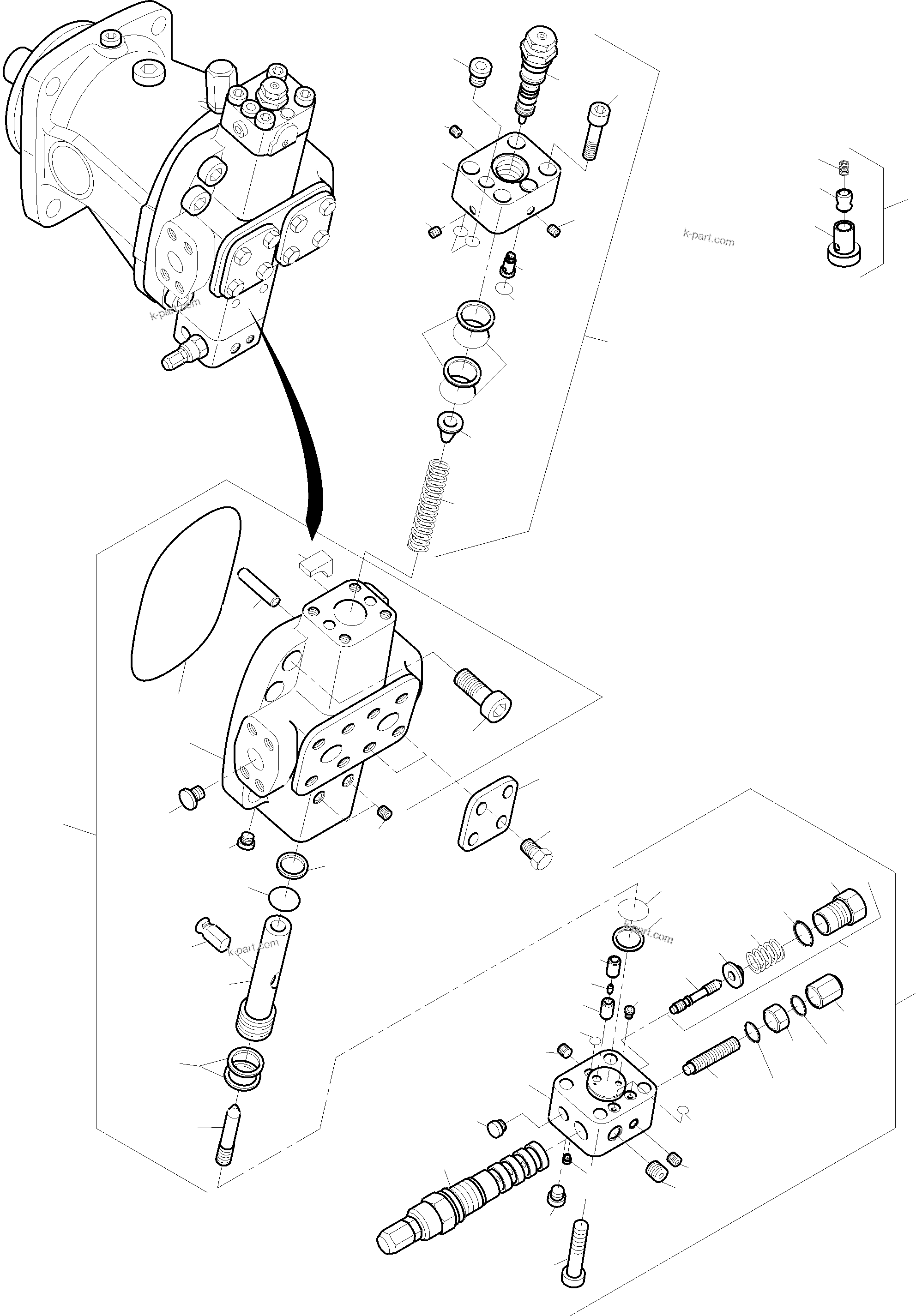 Komatsu parts book diagram for PC4000-11 S/N 08312: HYDRAULIC MOTOR