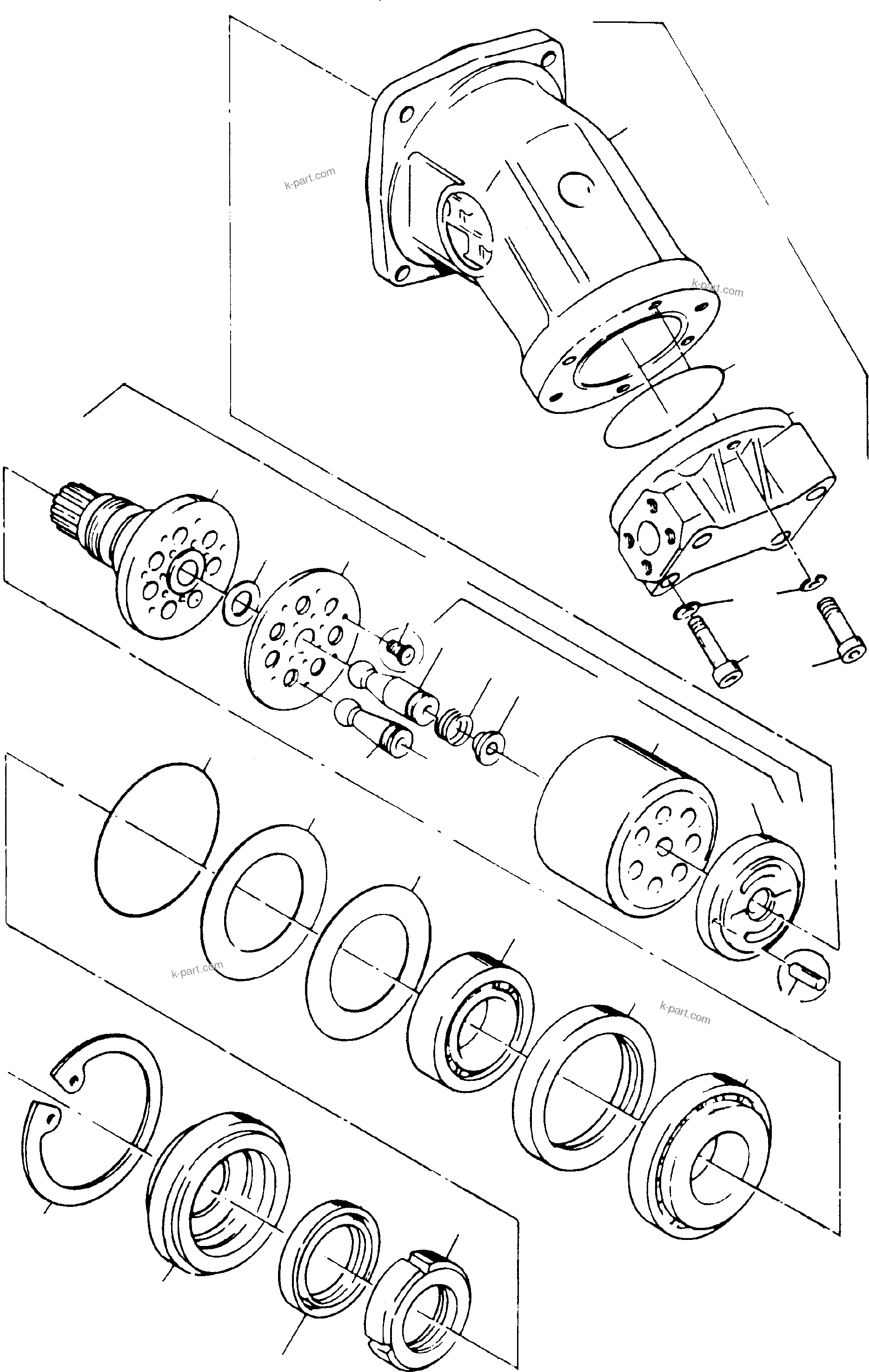 Komatsu parts book diagram for H455S S/N 15005: HYDRAULIC-MOTOR