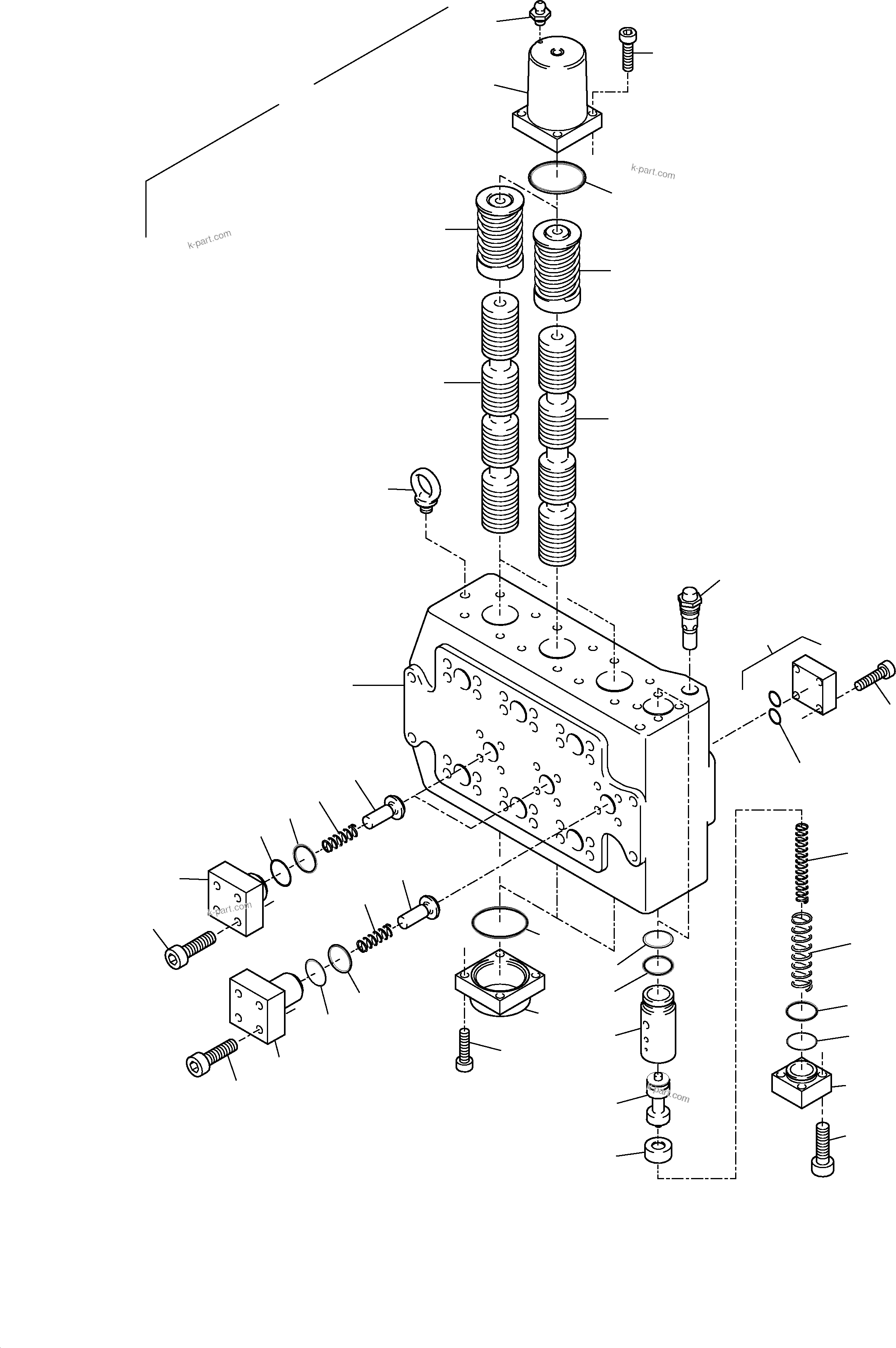 Komatsu parts book diagram for H455S S/N 15005: 3-FOLD CONTROL BLOCK
