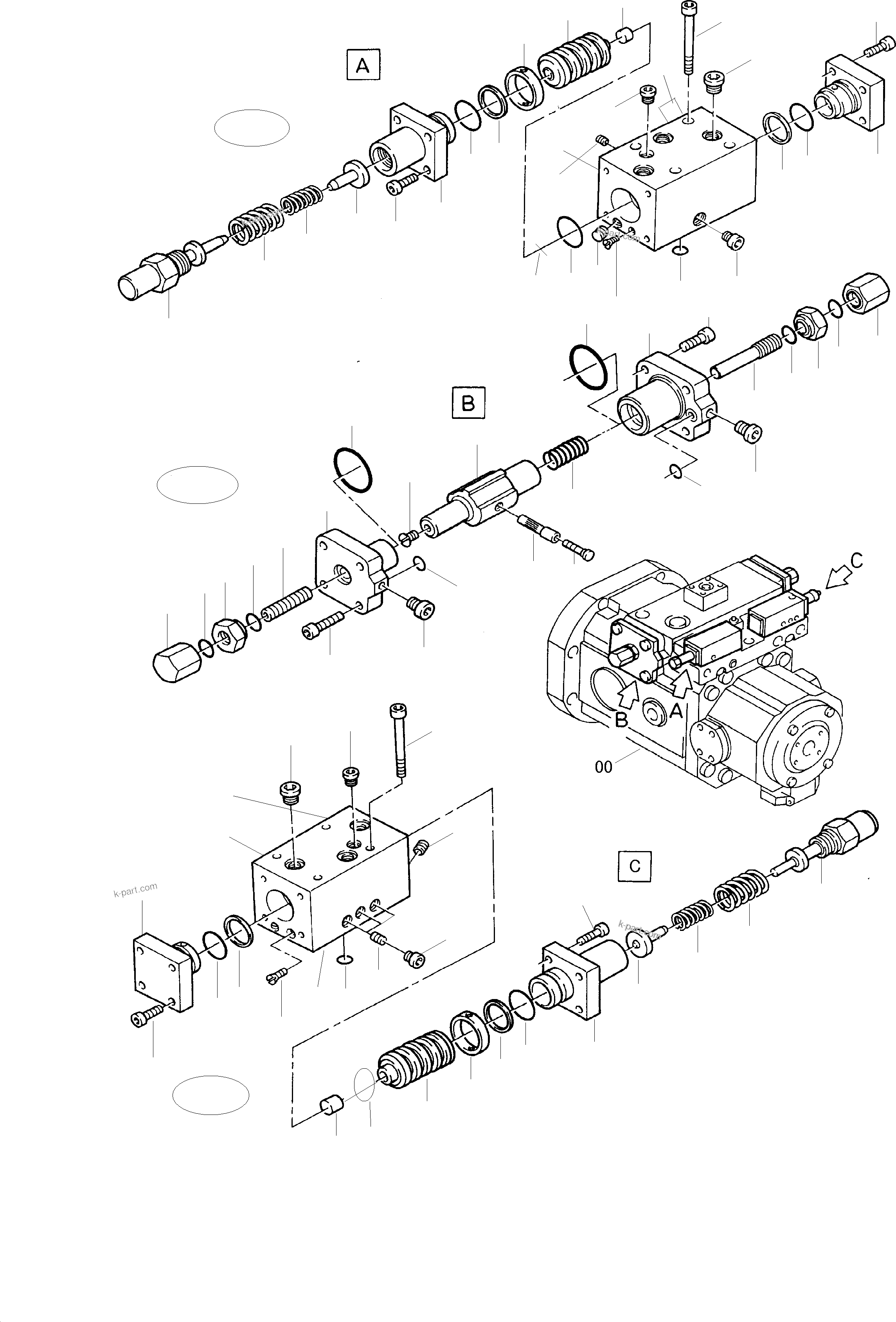 Komatsu parts book diagram for H455S S/N 15005: HYDRAULIC PUMP