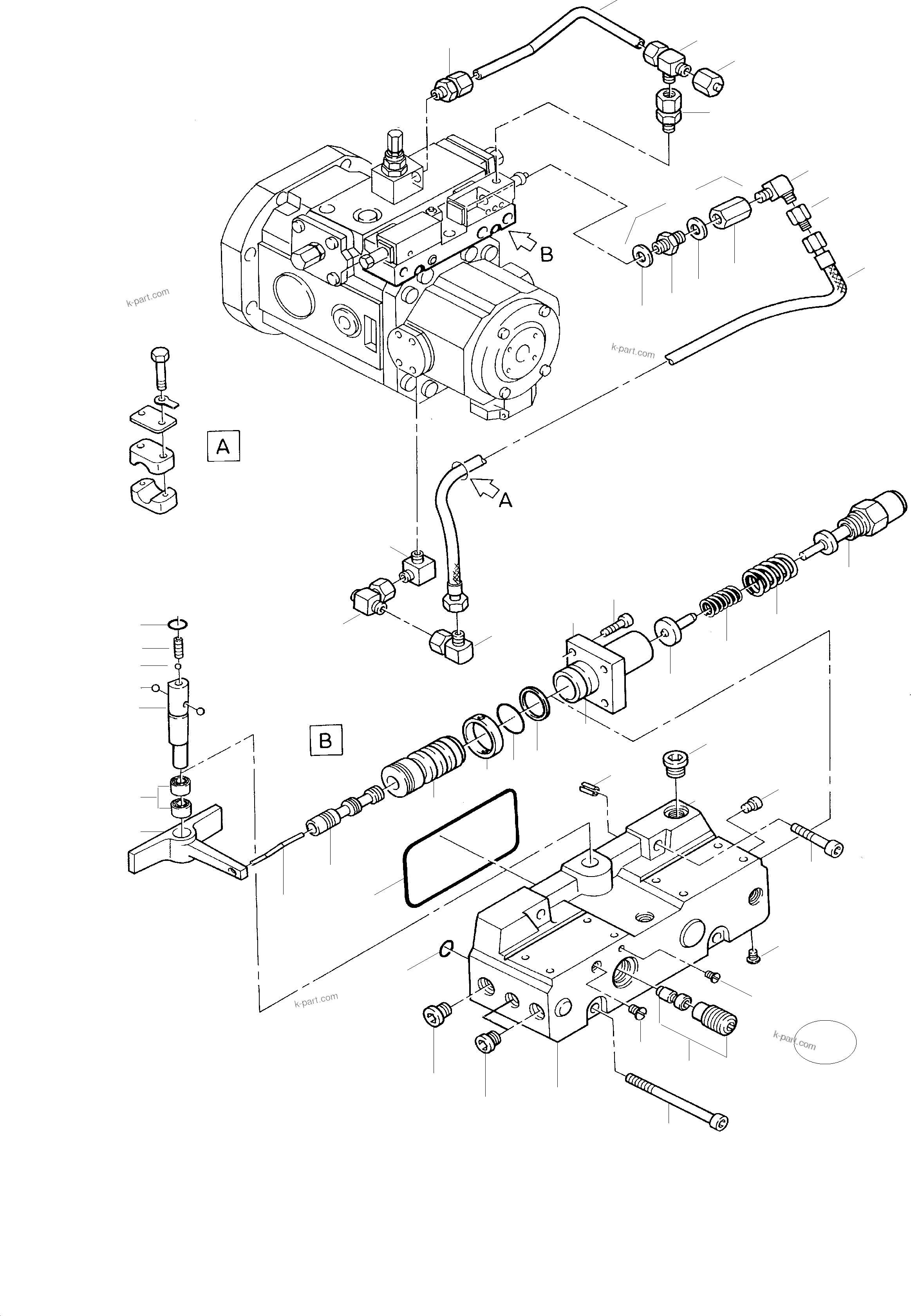 Komatsu parts book diagram for H455S S/N 15005: HYDRAULIC PUMP