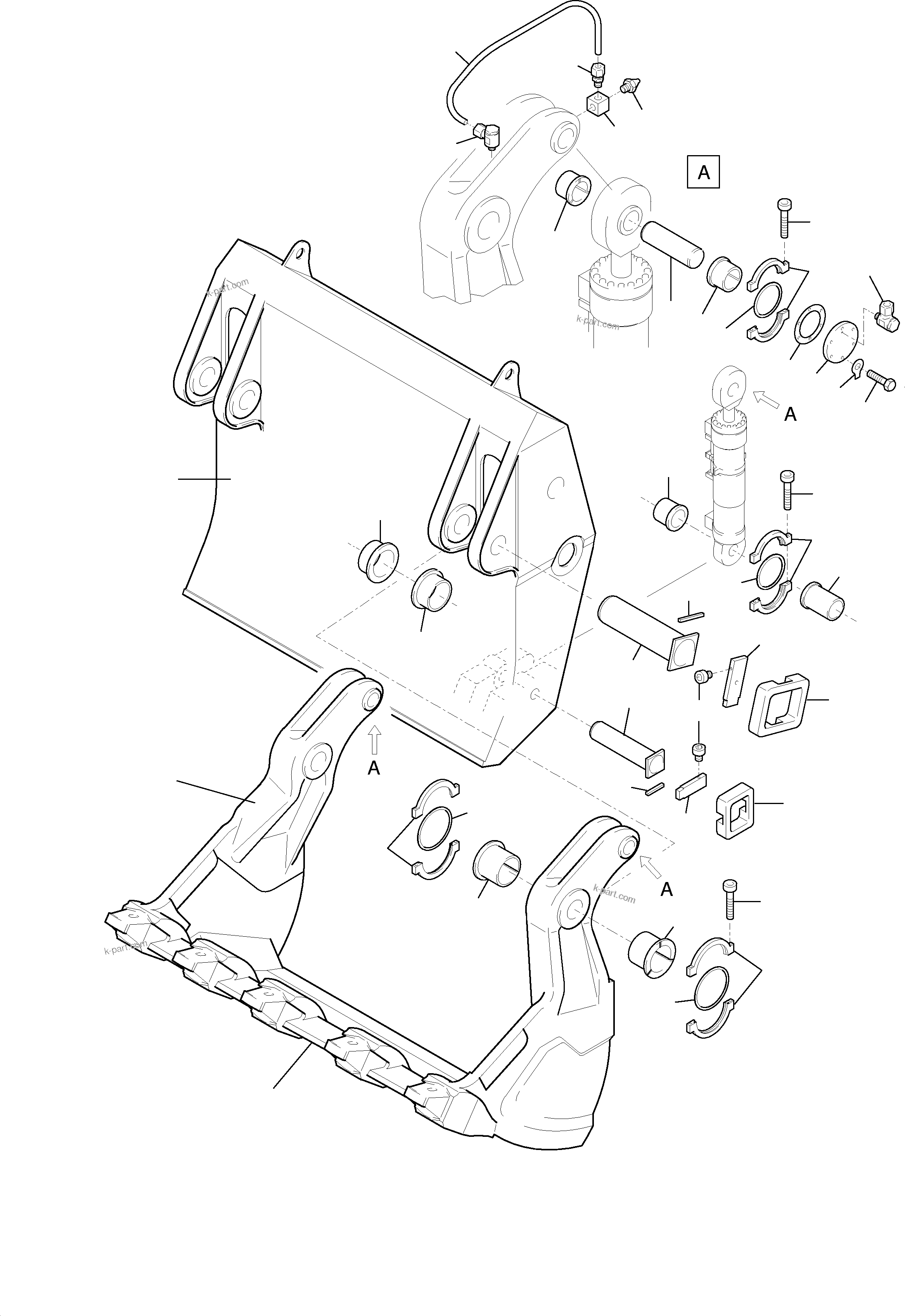 Komatsu parts book diagram for H455S S/N 15005: BULLCLAM BUCKET