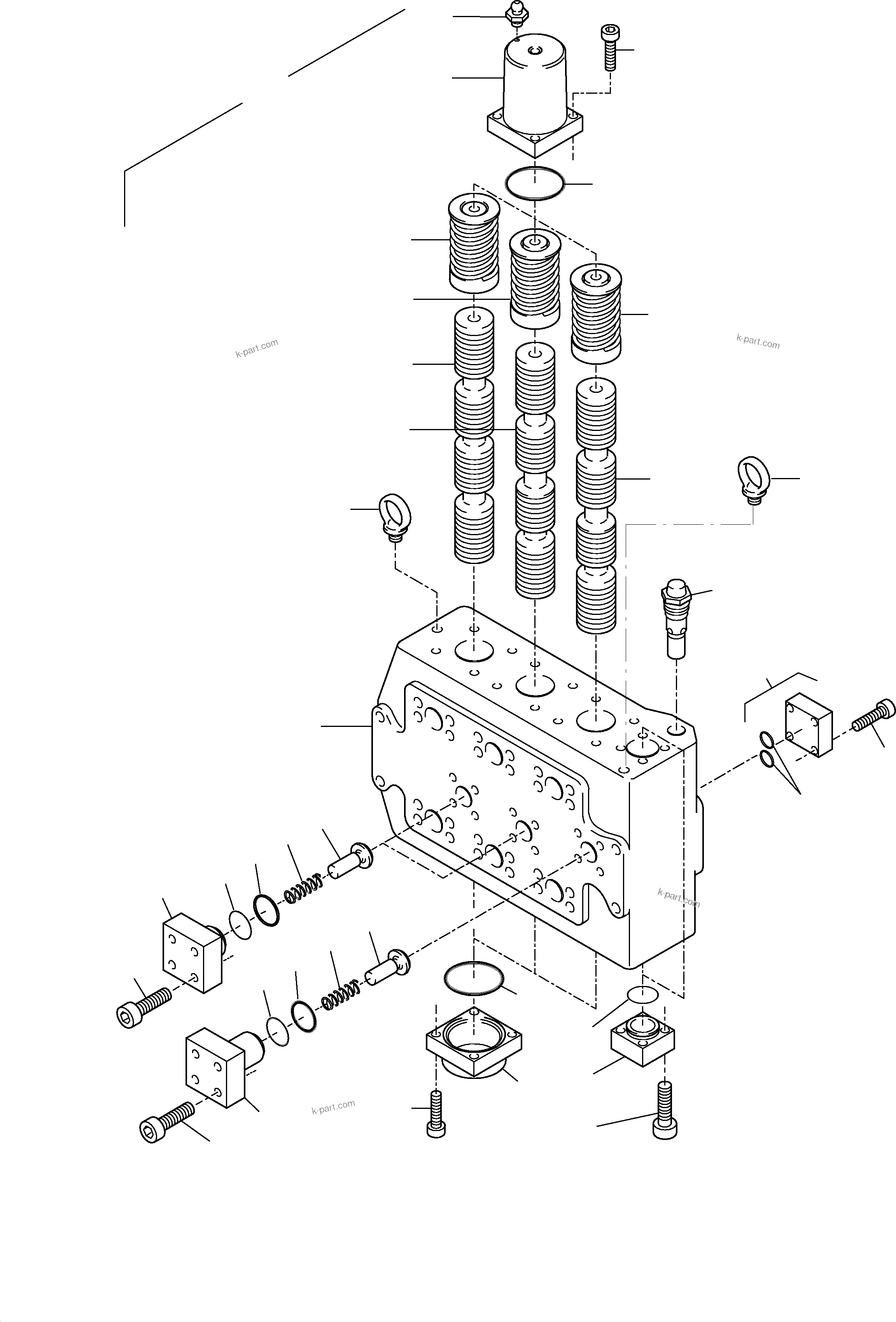 Komatsu parts book diagram for H455S S/N 15005: CONTROL BLOCK