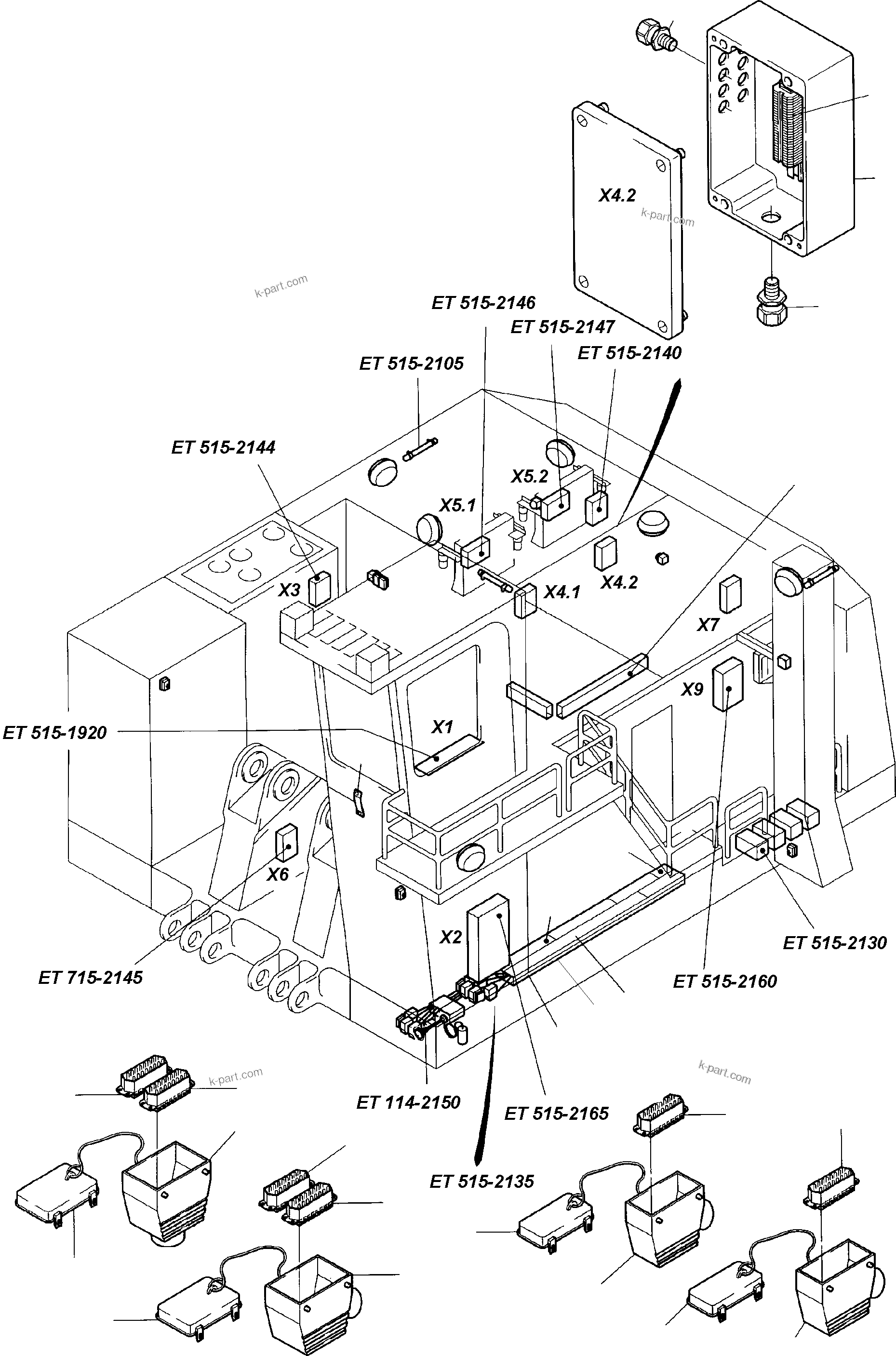 Komatsu parts book diagram for H455S S/N 15005: ELECTRIC - GENERAL VIEW