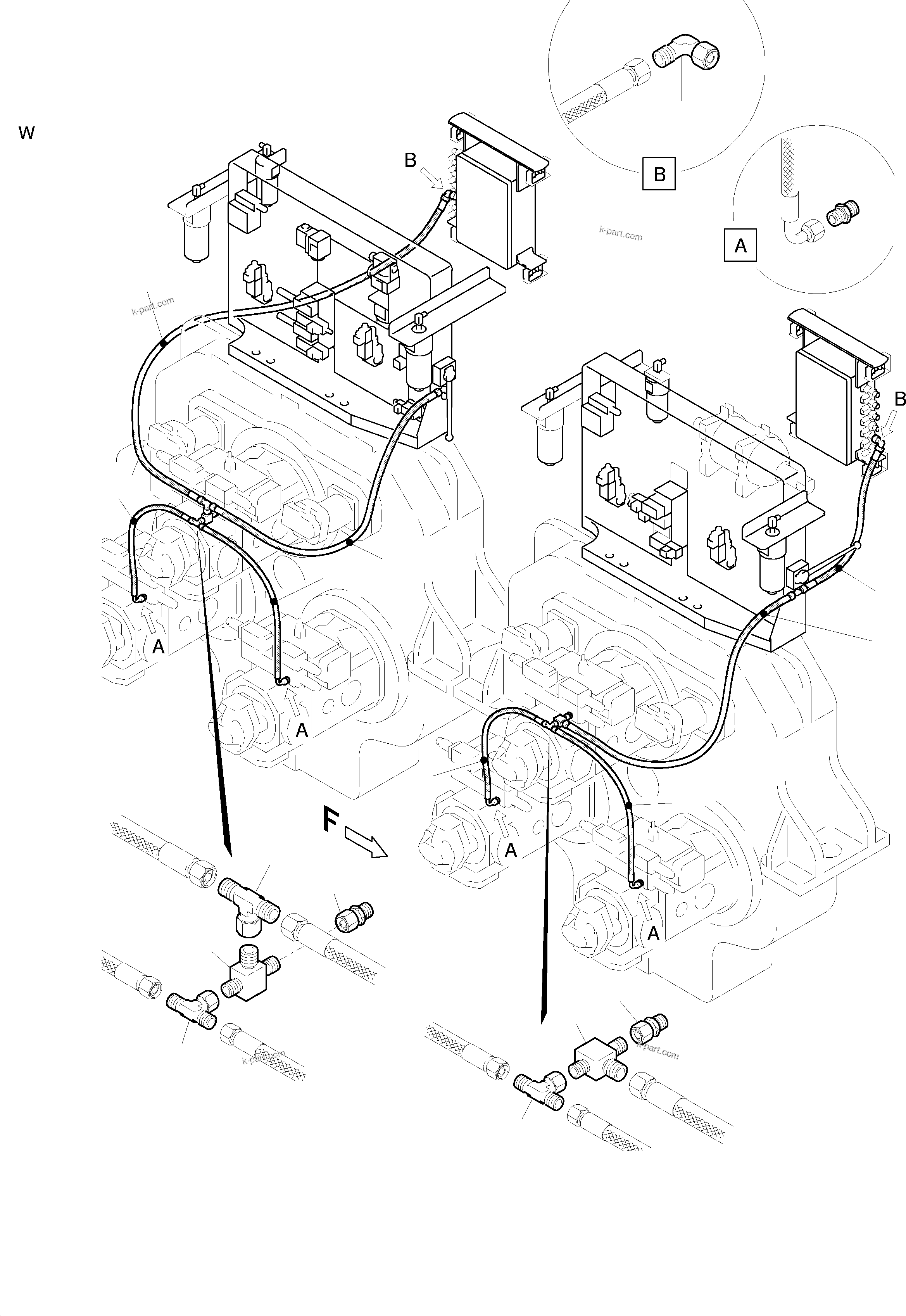 Komatsu parts book diagram for H455S S/N 15005: MAIN PUMP CONTROL