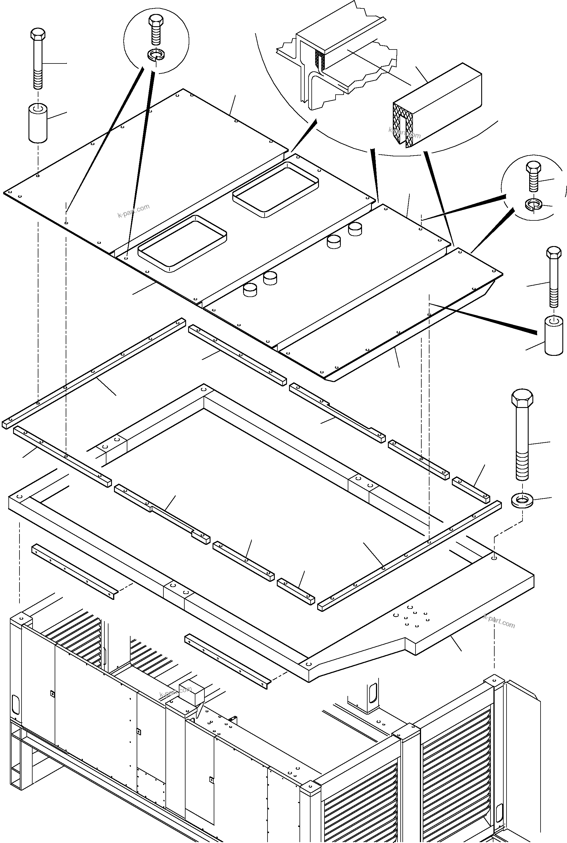 Komatsu parts book diagram for H455S S/N 15005: MACHINERY HOUSE