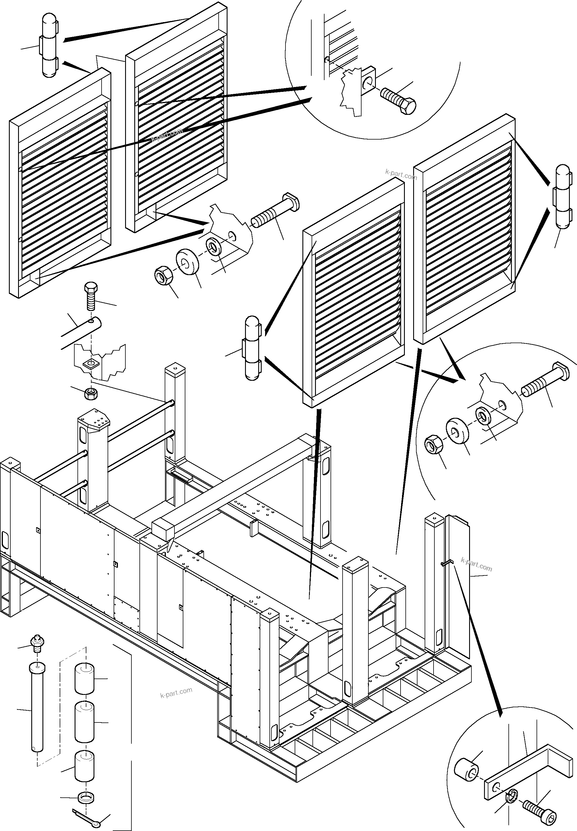 Komatsu parts book diagram for H455S S/N 15005: MACHINERY HOUSE