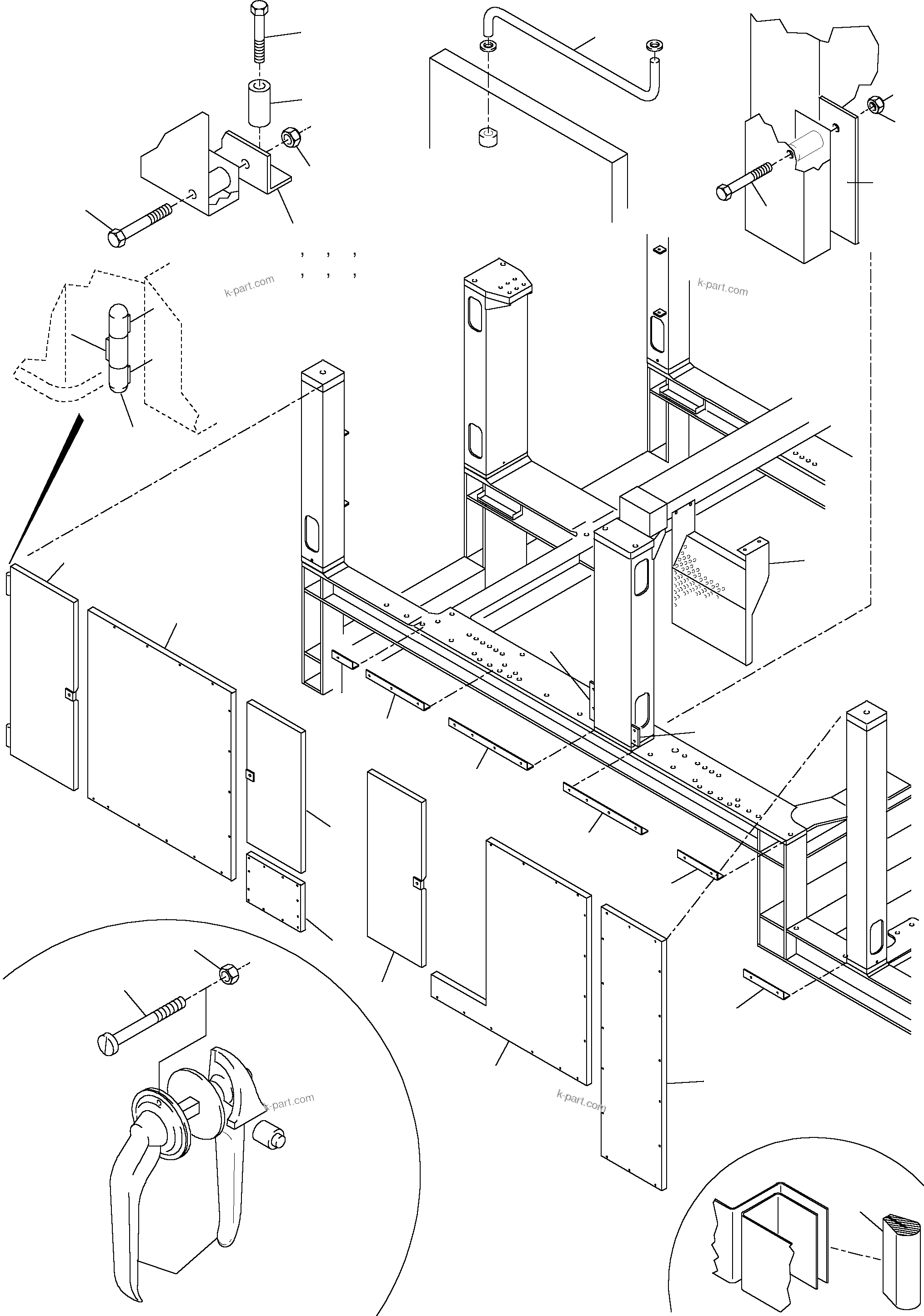 Komatsu parts book diagram for H455S S/N 15005: MACHINERY HOUSE
