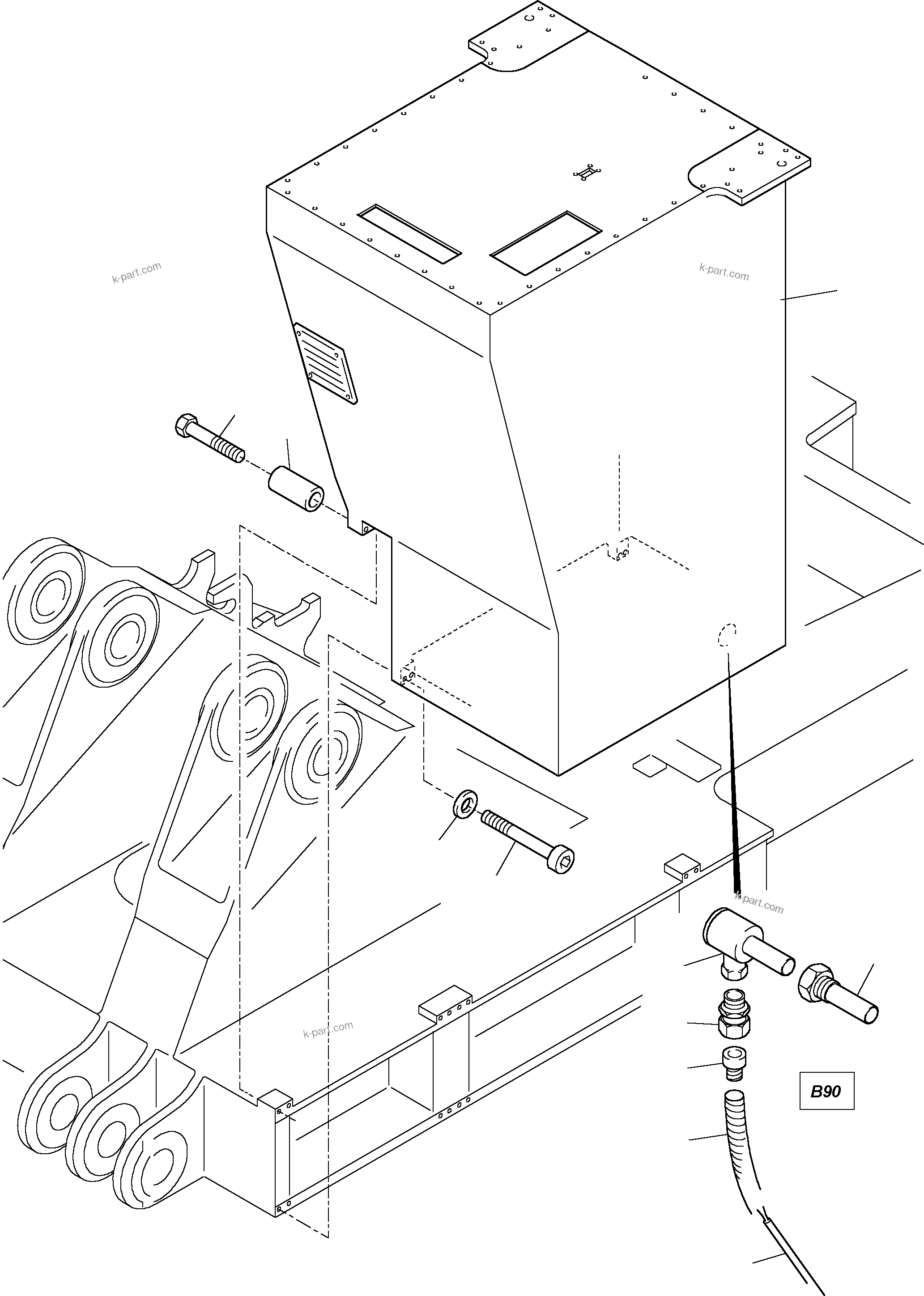 Komatsu parts book diagram for H455S S/N 15005: CAB SUPPORT, MOUNTING