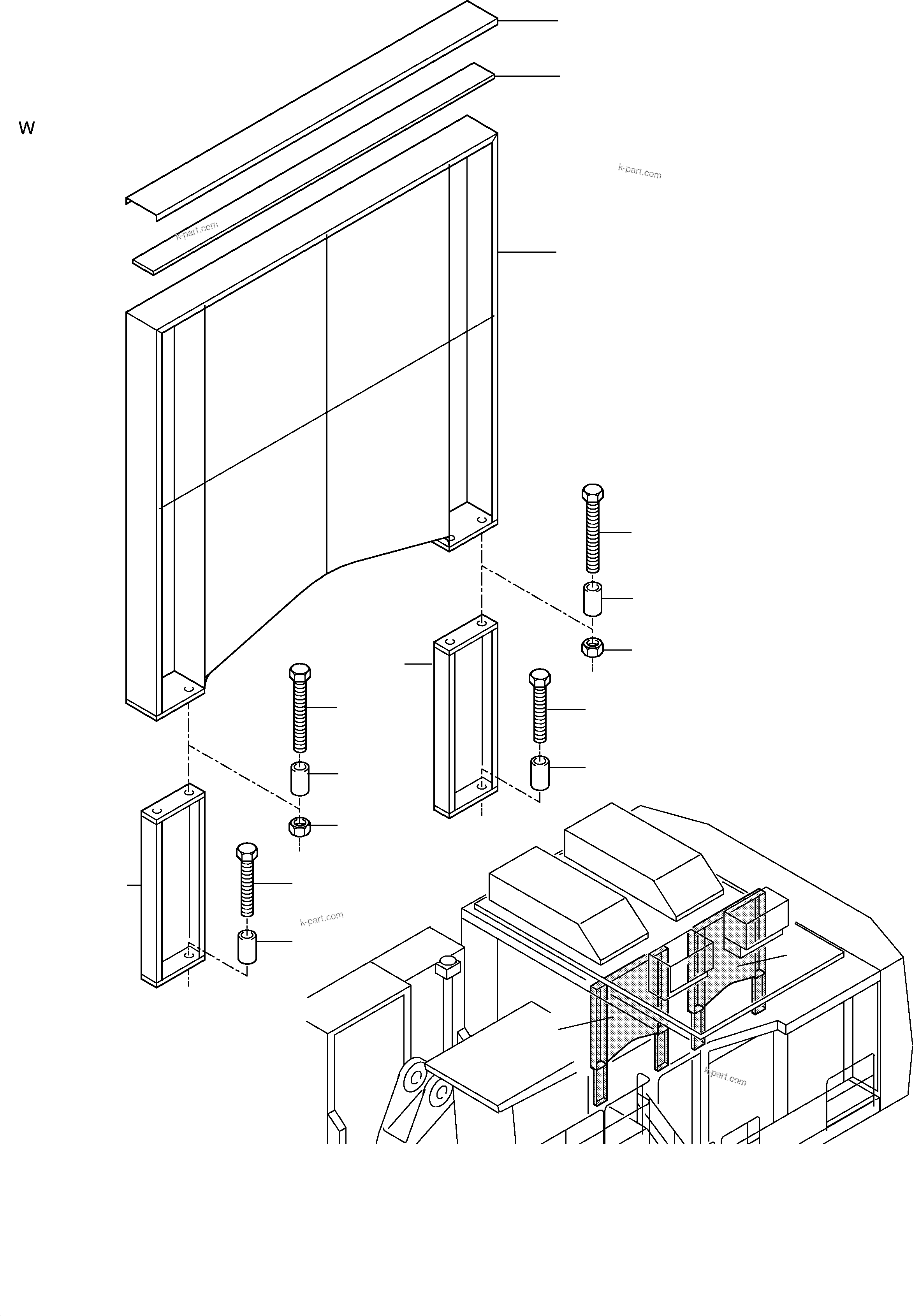 Komatsu parts book diagram for H455S S/N 15005: FIRE WALL