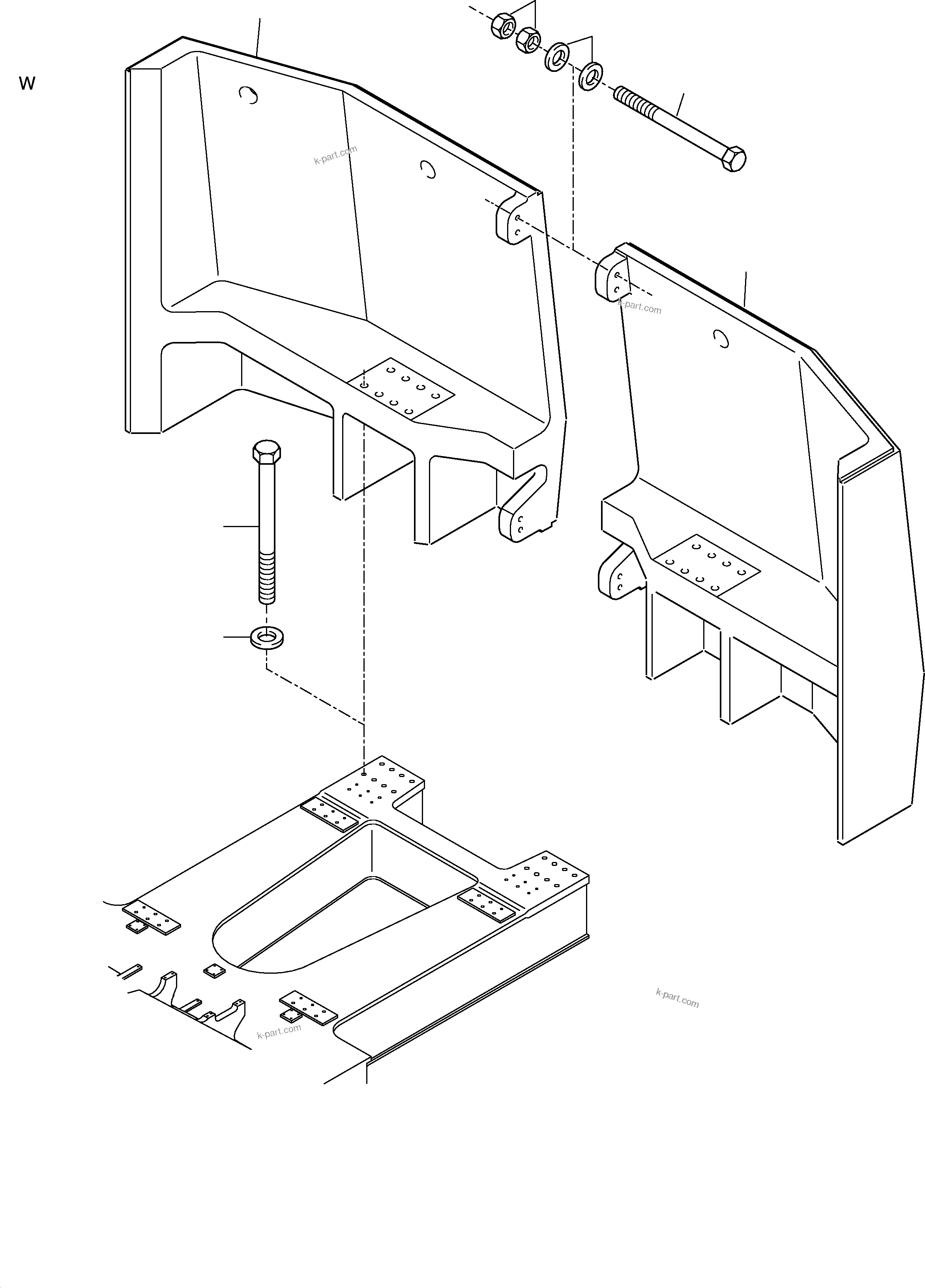 Komatsu parts book diagram for H455S S/N 15005: COUNTERWEIGHT ARR.