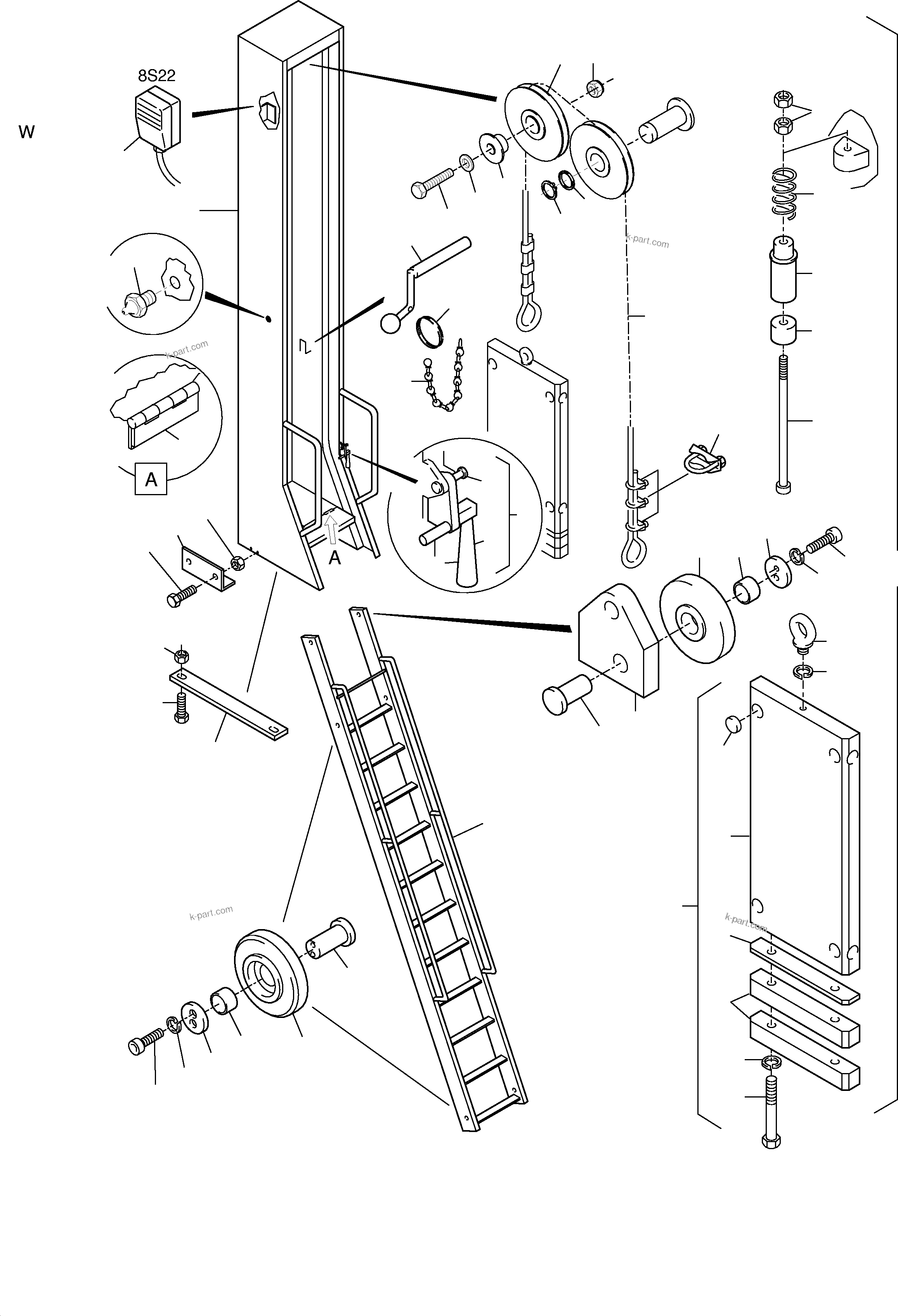 Komatsu parts book diagram for H455S S/N 15005: LADDER