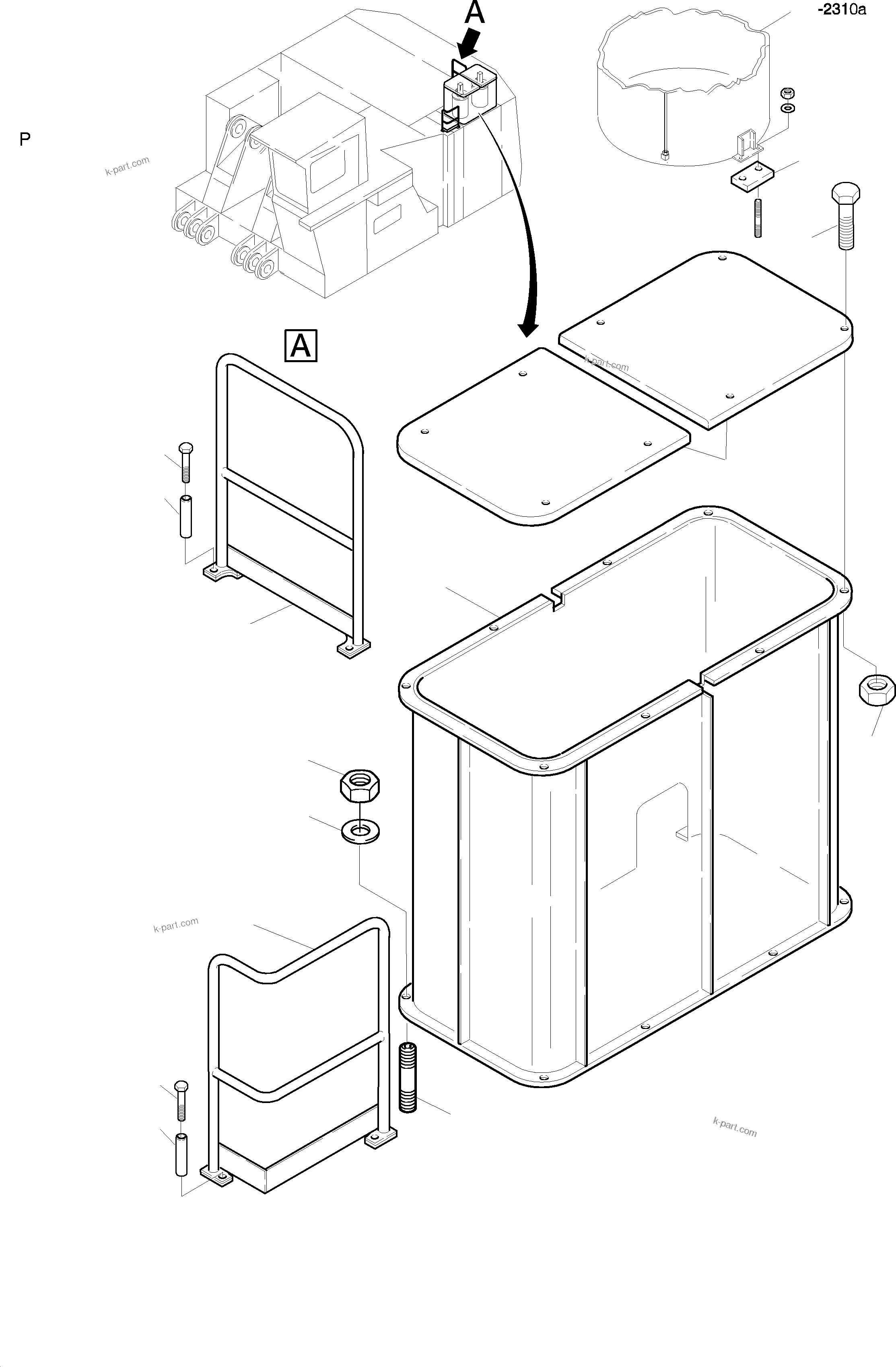 Komatsu parts book diagram for H455S S/N 15005: COVER - LUBE STATIONS