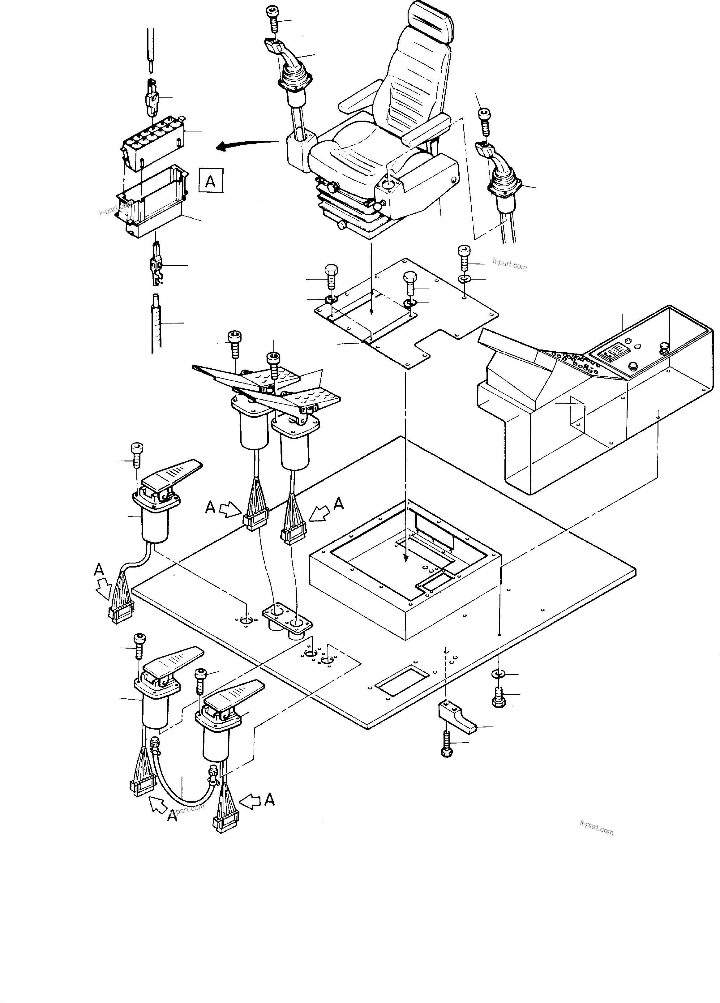 Komatsu parts book diagram for H455S S/N 15005: OPERATOR'S STAND