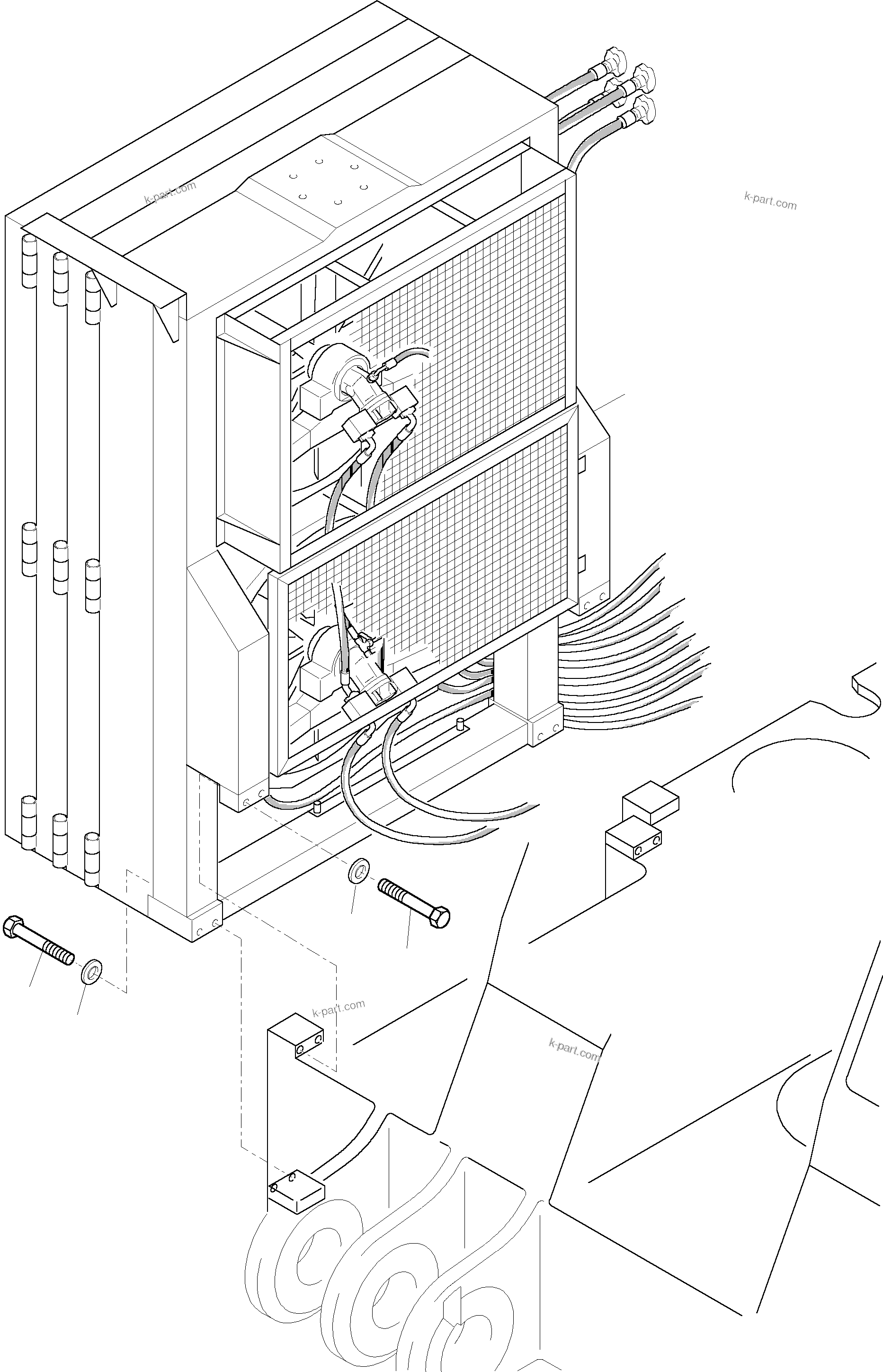 Komatsu parts book diagram for H455S S/N 15005: OIL COOLER SYSTEM