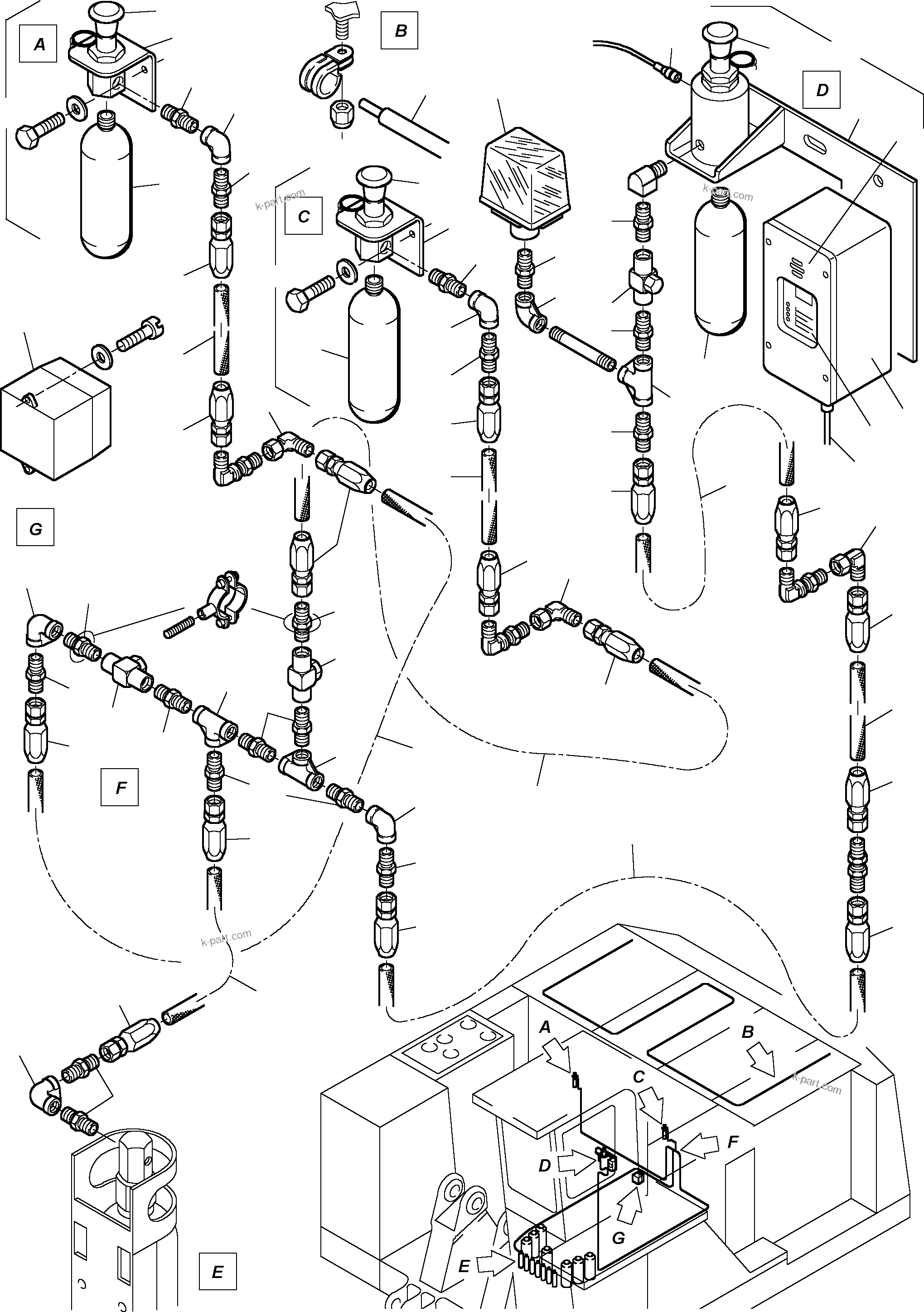 Komatsu parts book diagram for H455S S/N 15005: FIRE EXTINGUISHING EQUIPMENT