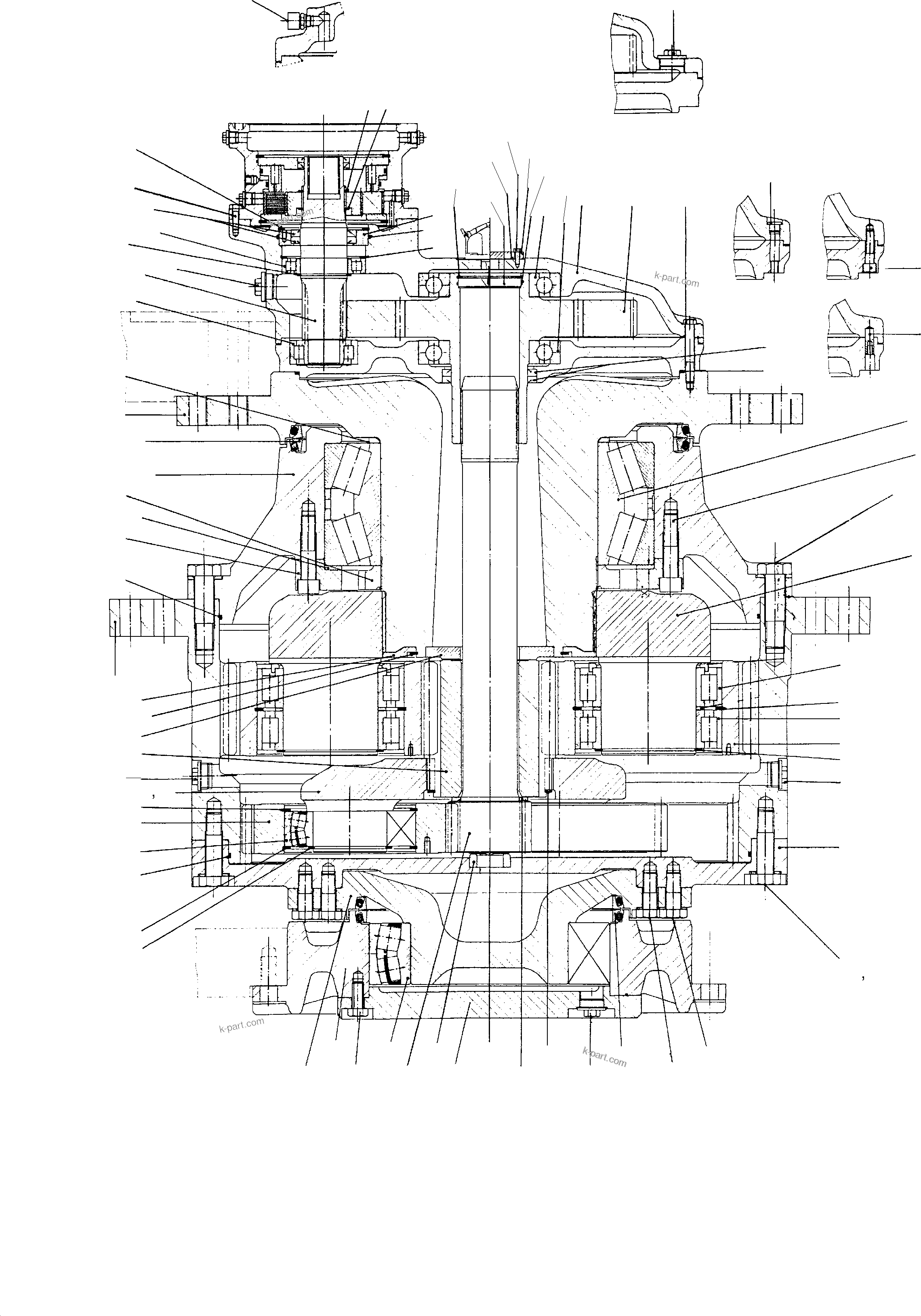 Komatsu parts book diagram for H455S S/N 15005: DRIVE GEAR BOX