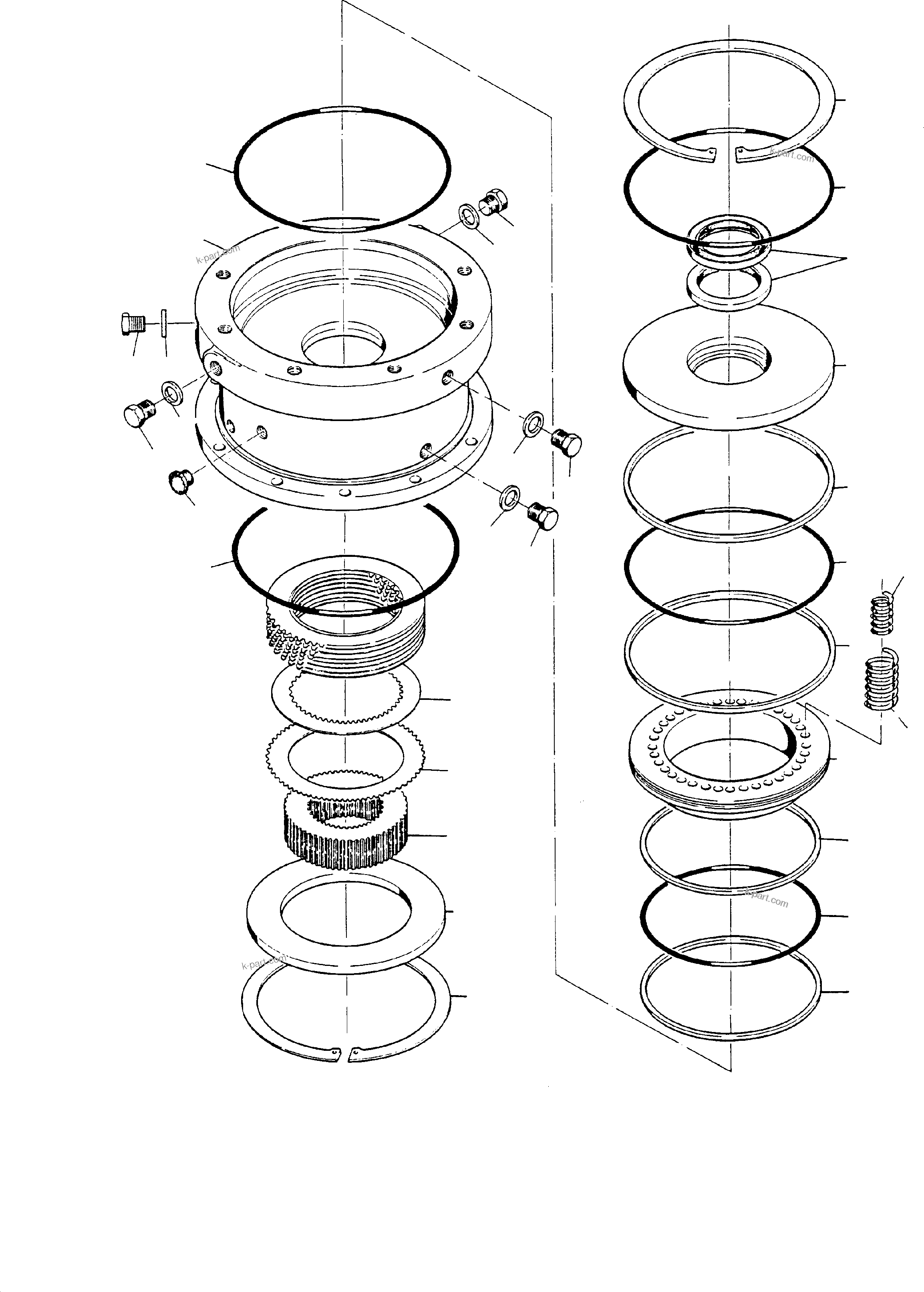 Komatsu parts book diagram for PC5500-6 S/N 15017: BRAKE