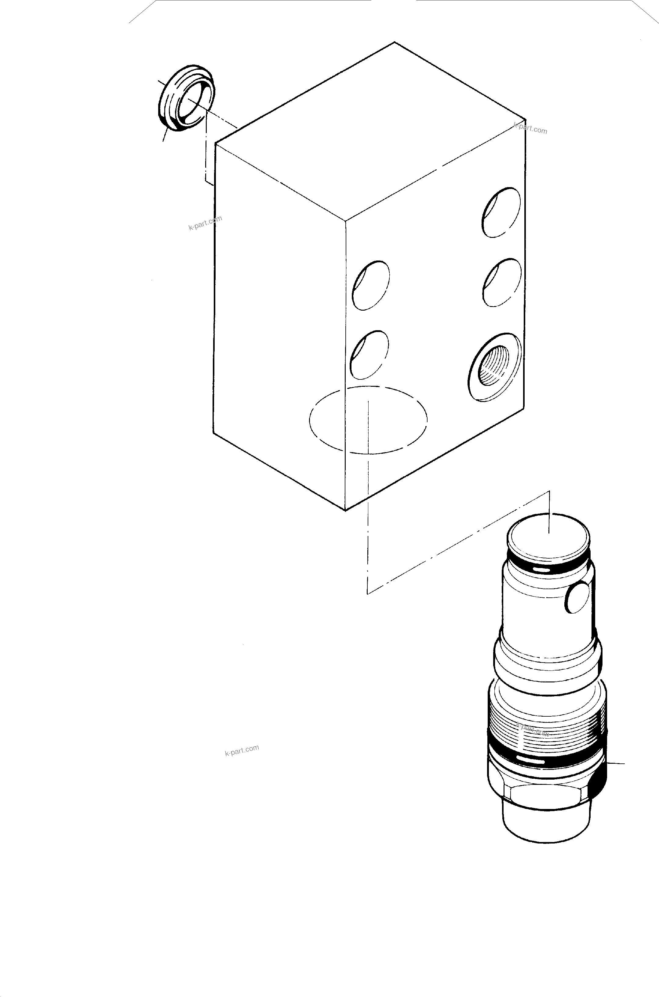 Komatsu parts book diagram for PC5500-6 S/N 15017: PRESSURE RELIEF VALVE