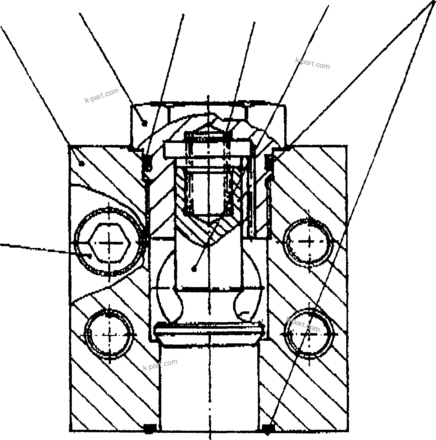 Komatsu parts book diagram for PC5500-6 S/N 15017: VALVE
