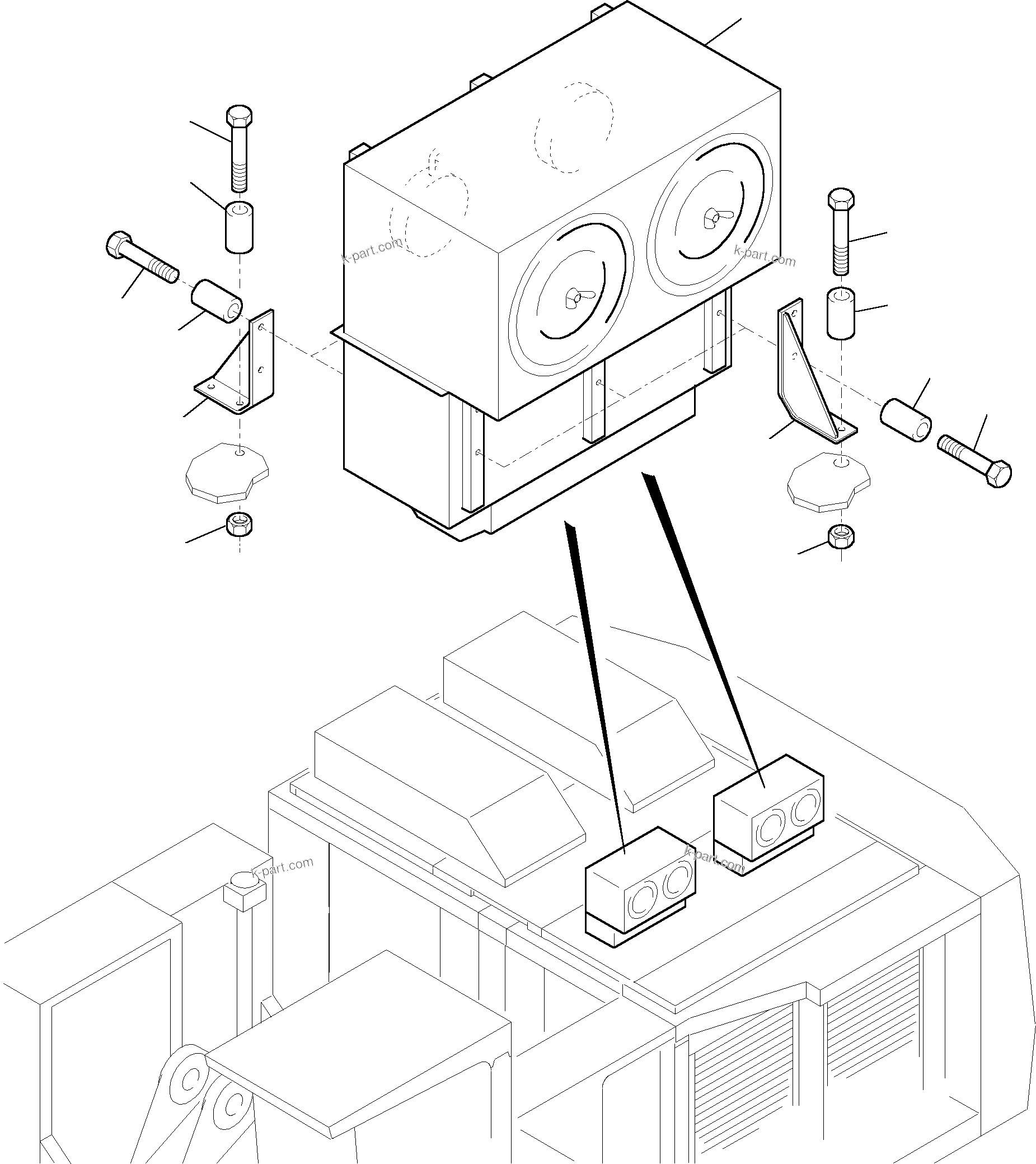 Komatsu parts book diagram for PC5500-6 S/N 15017: AIR CLEANER MOUNTING
