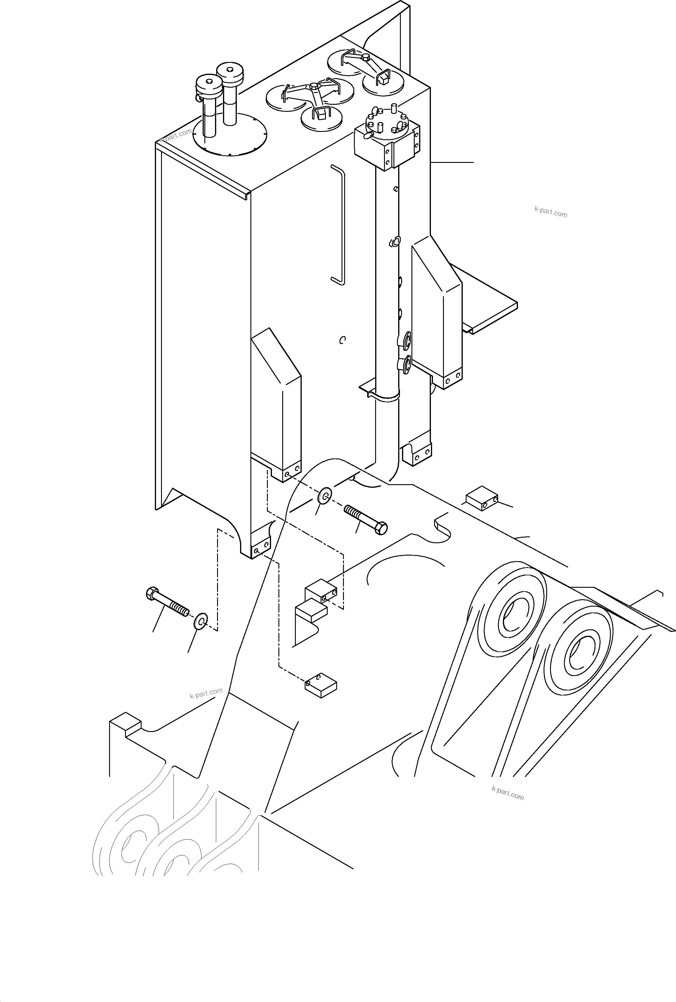 Komatsu parts book diagram for PC5500-6 S/N 15017: MAIN OIL TANK, MOUNTING