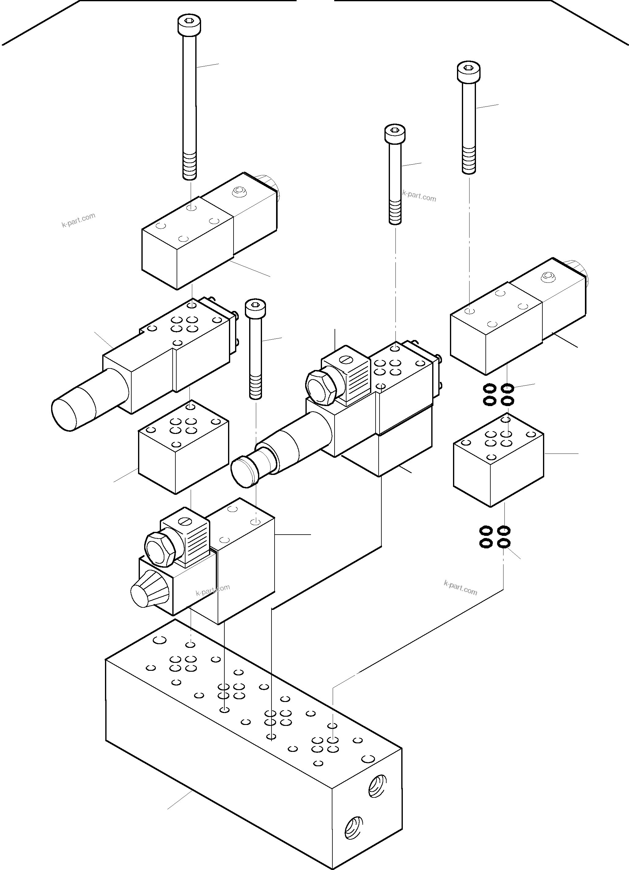 Komatsu parts book diagram for PC5500-6 S/N 15017: MULTI-STATION MANIFOLD BLOCK