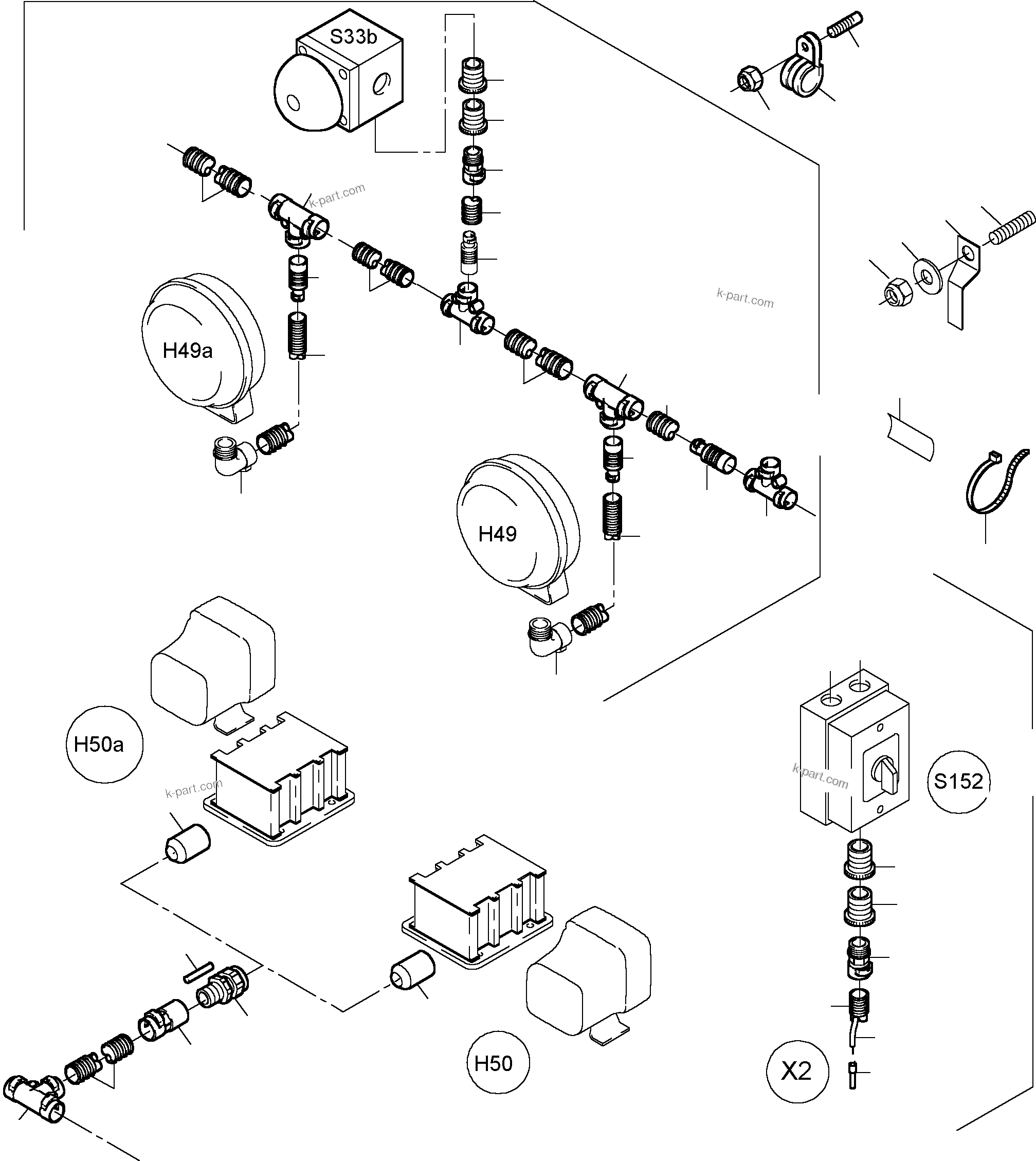 Komatsu parts book diagram for PC5500-6 S/N 15017: LIGHTING EQUIPMENT