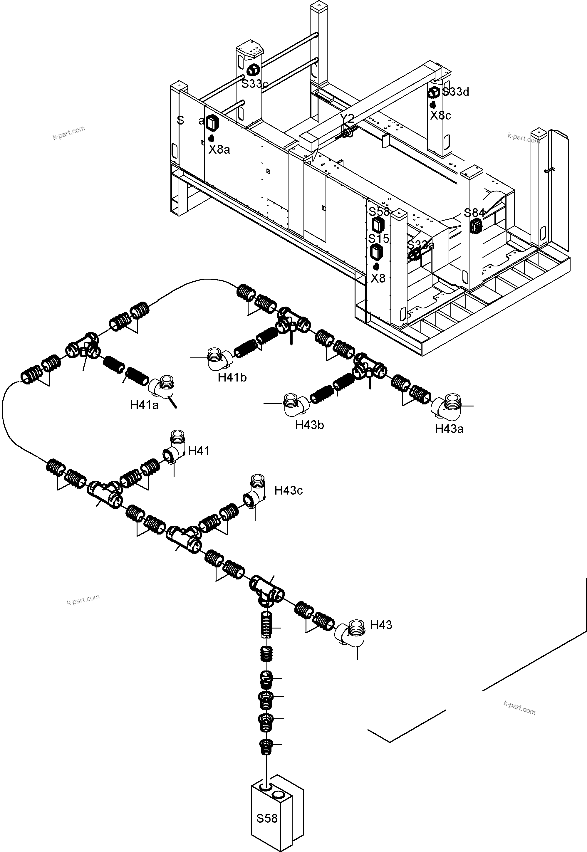 Komatsu parts book diagram for PC5500-6 S/N 15017: LIGHTING EQUIPMENT