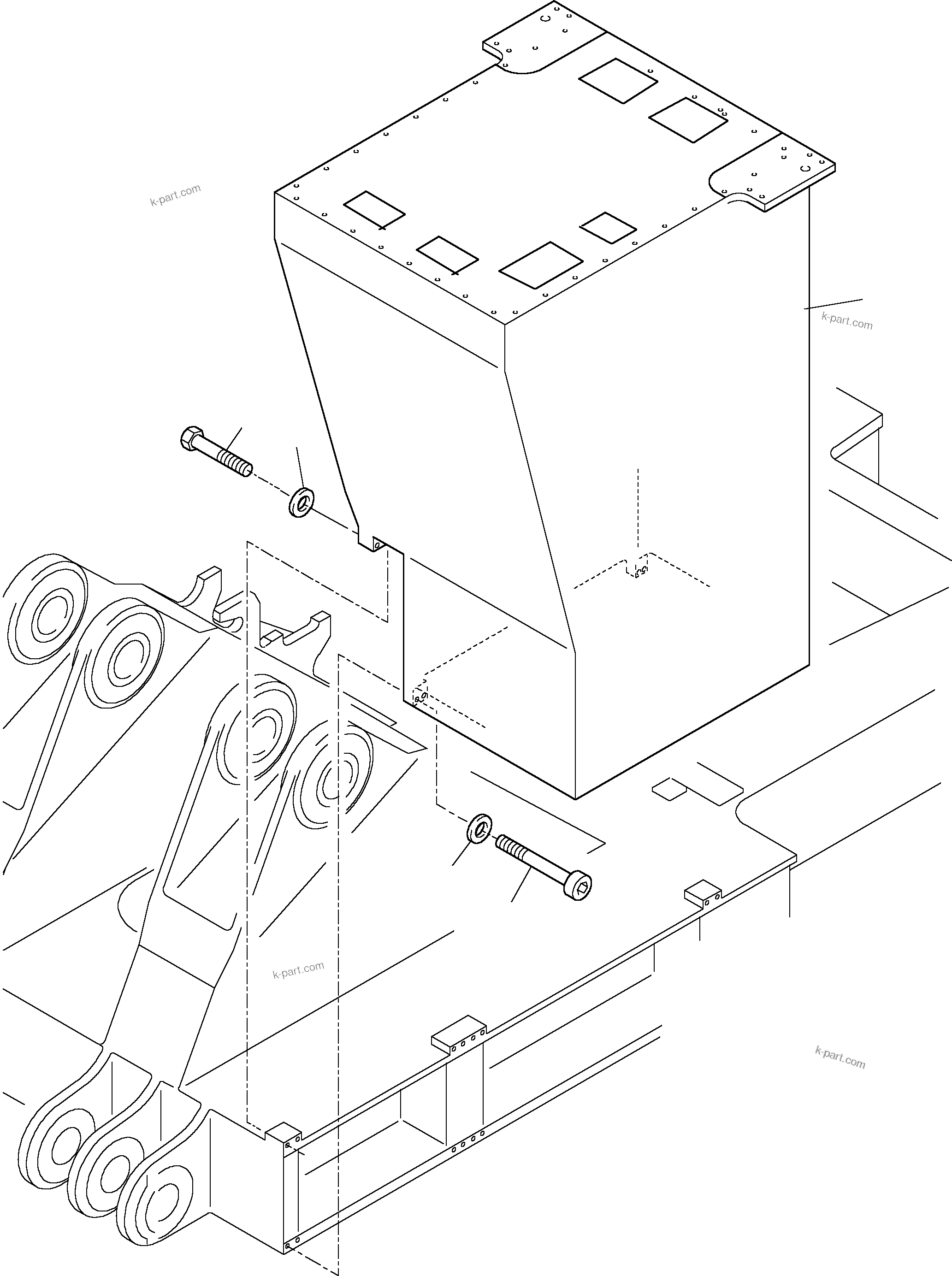 Komatsu parts book diagram for PC5500-6 S/N 15017: CAB SUPPORT ARR.