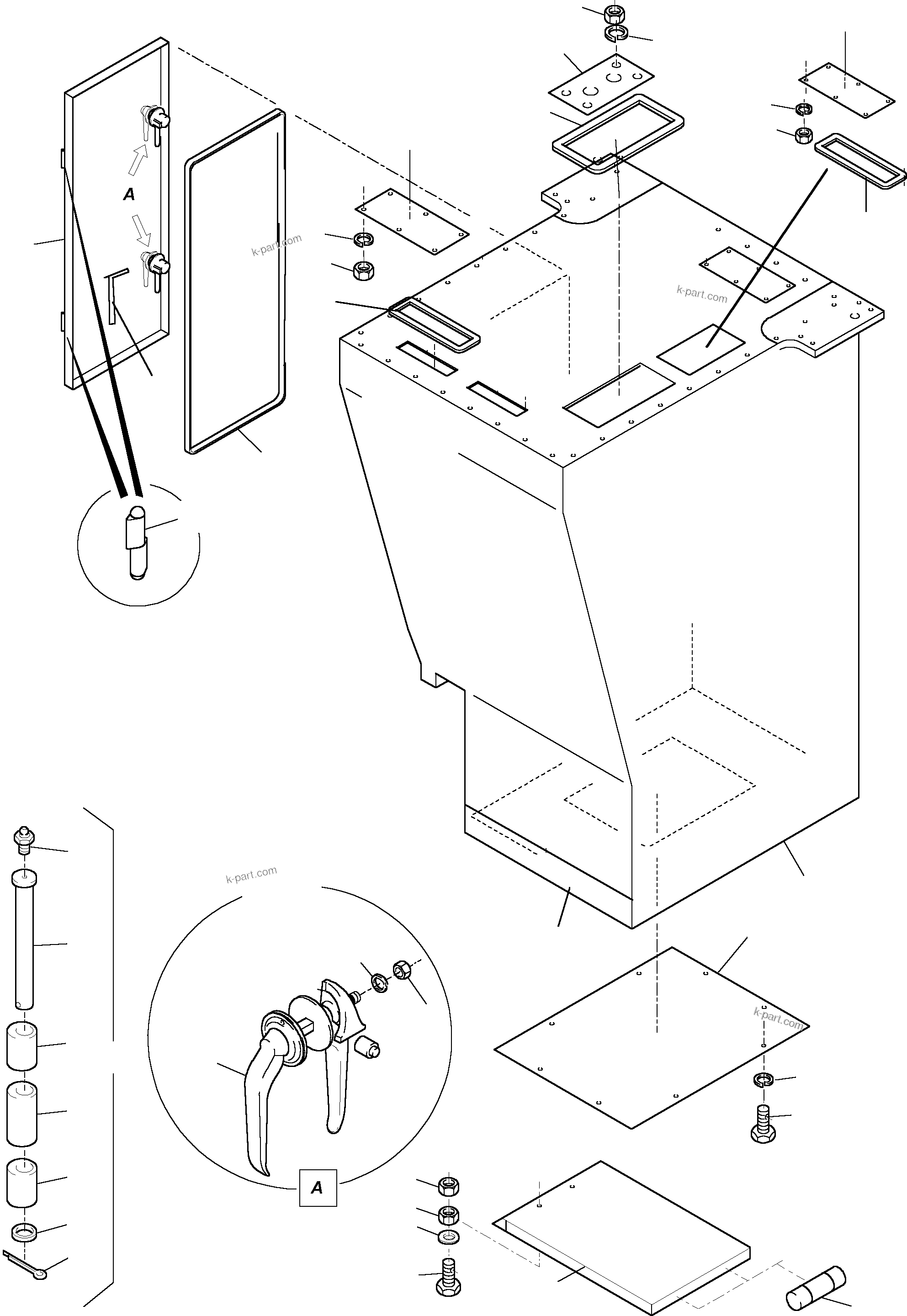 Komatsu parts book diagram for PC5500-6 S/N 15017: CAB SUPPORT ARR.