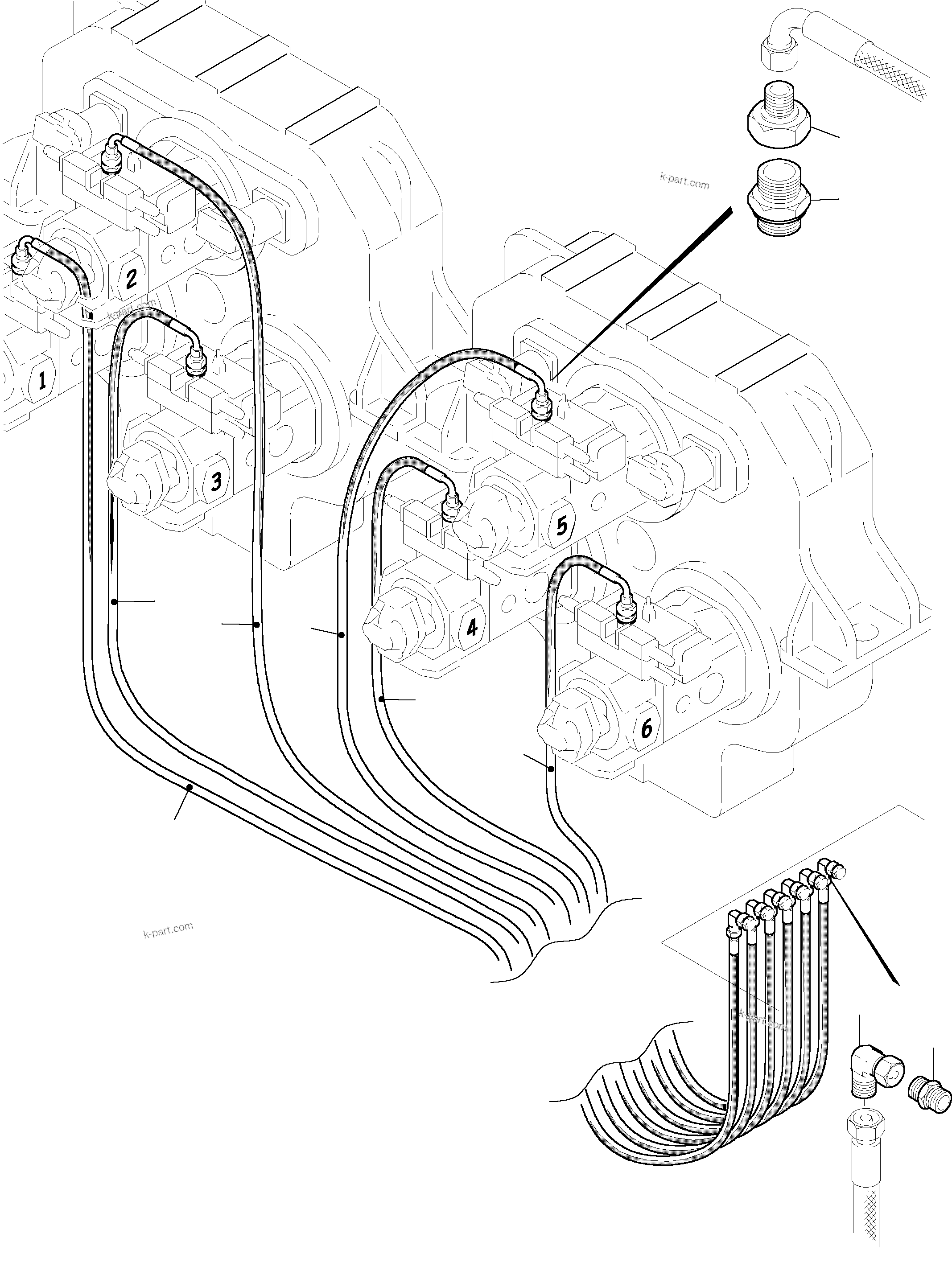 Komatsu parts book diagram for PC5500-6 S/N 15017: MAIN PUMP CONTROL