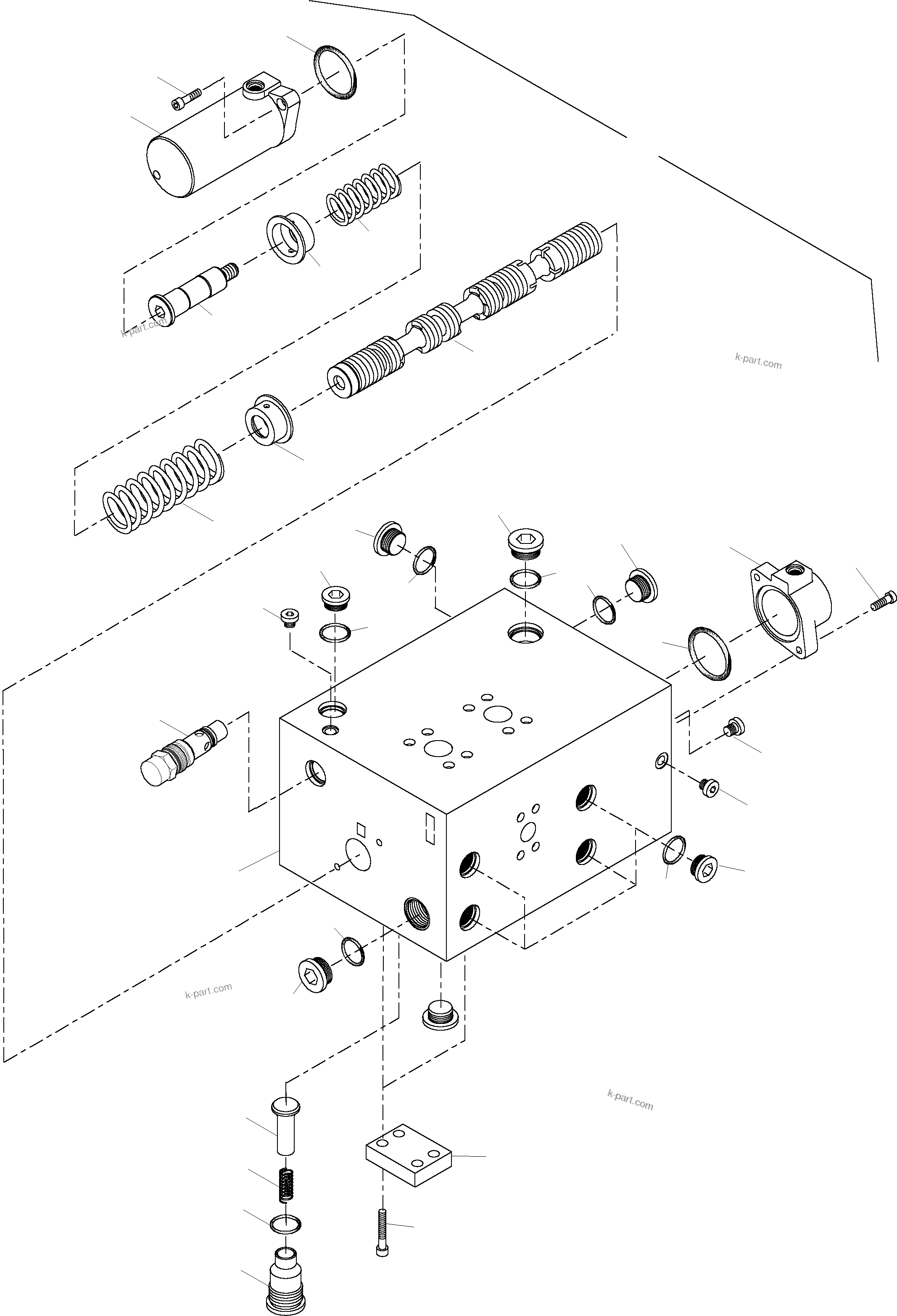 Komatsu parts book diagram for PC5500-6 S/N 15017: CONTROL BLOCK