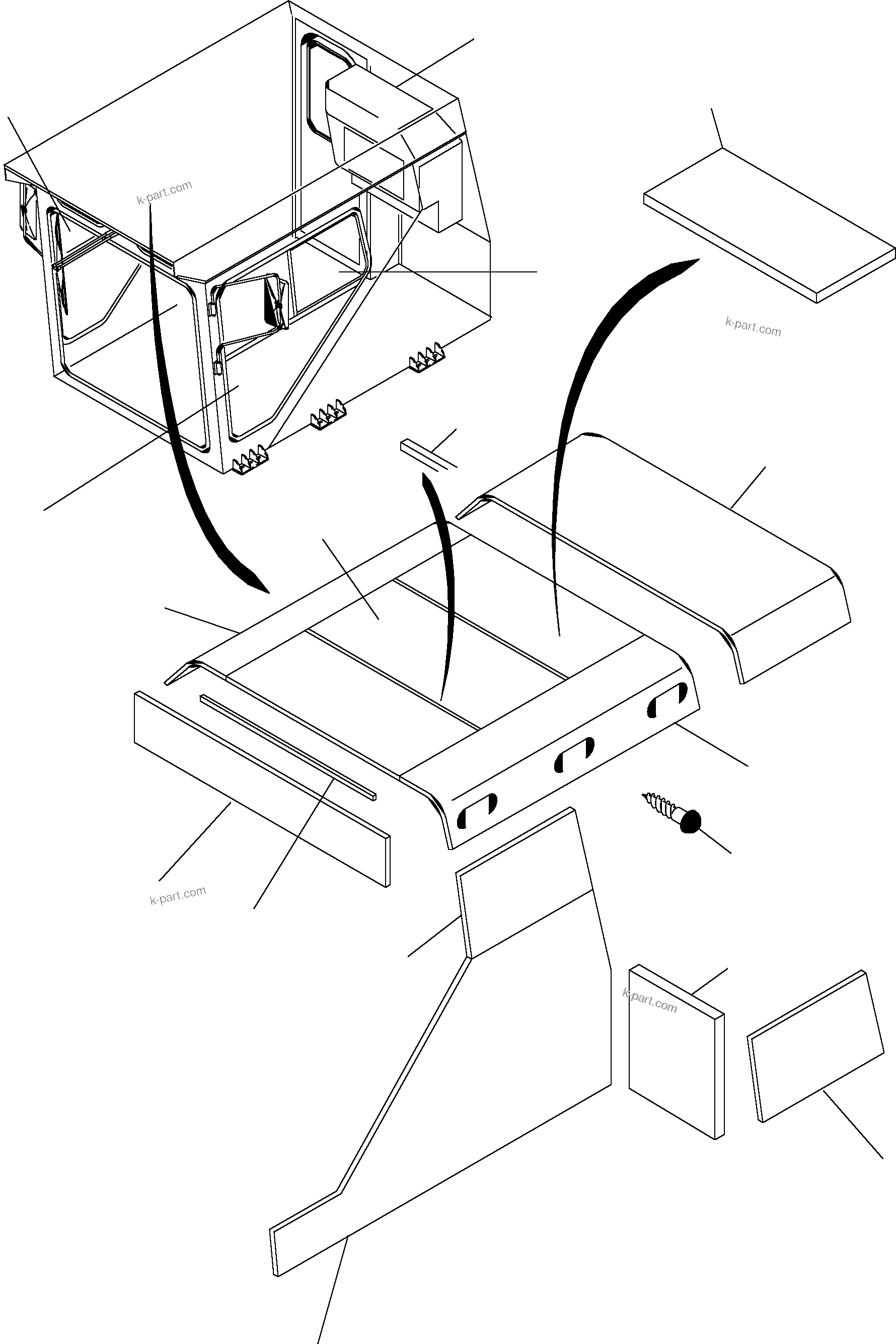 Komatsu parts book diagram for PC5500-6 S/N 15017: OPERATOR'S CAB