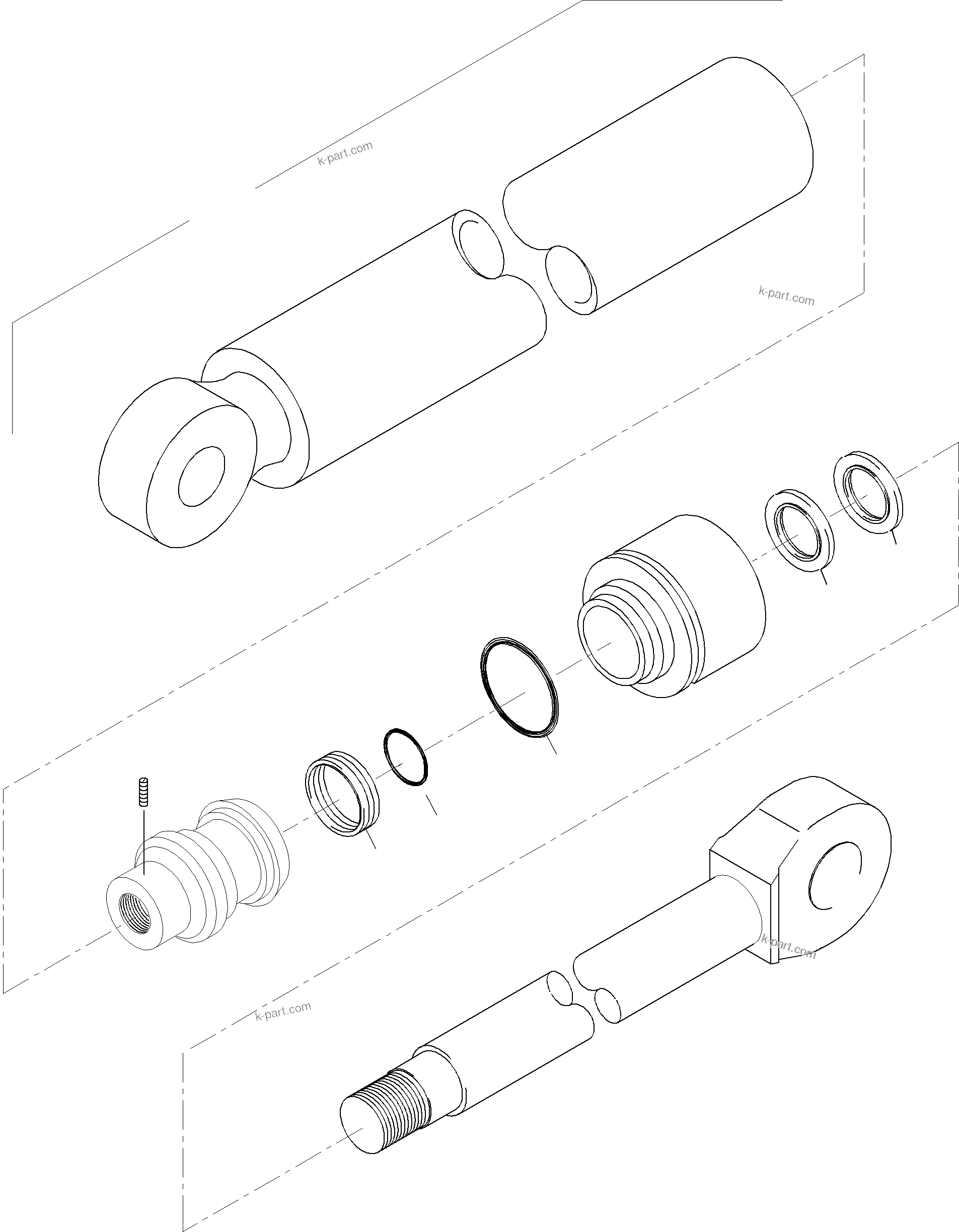 Komatsu parts book diagram for PC5500-6 S/N 15017: HYDRAULIC CYLINDER