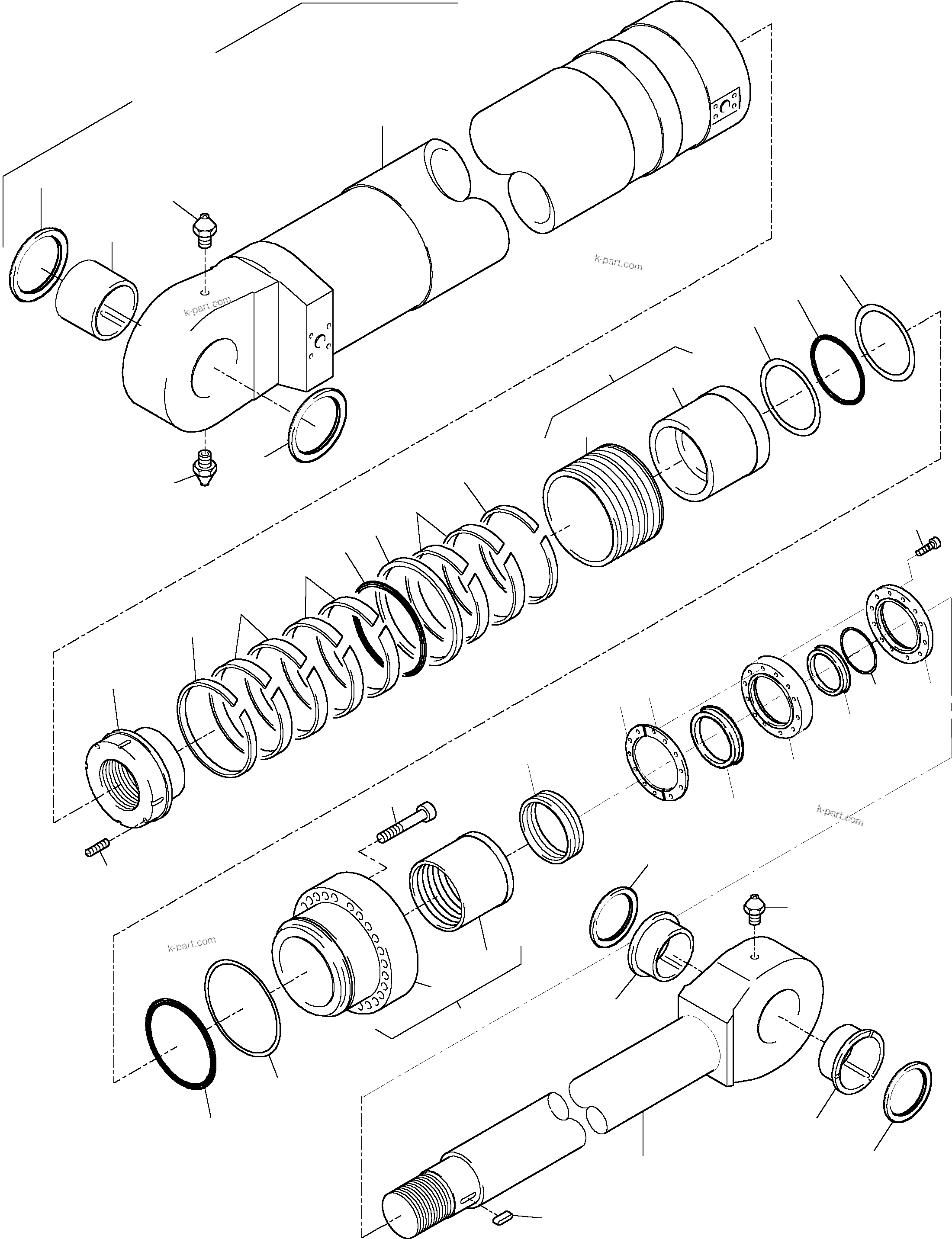 Komatsu parts book diagram for PC5500-6 S/N 15017: HYDRAULIC CYLINDER COLD WEATHER DESIGN
