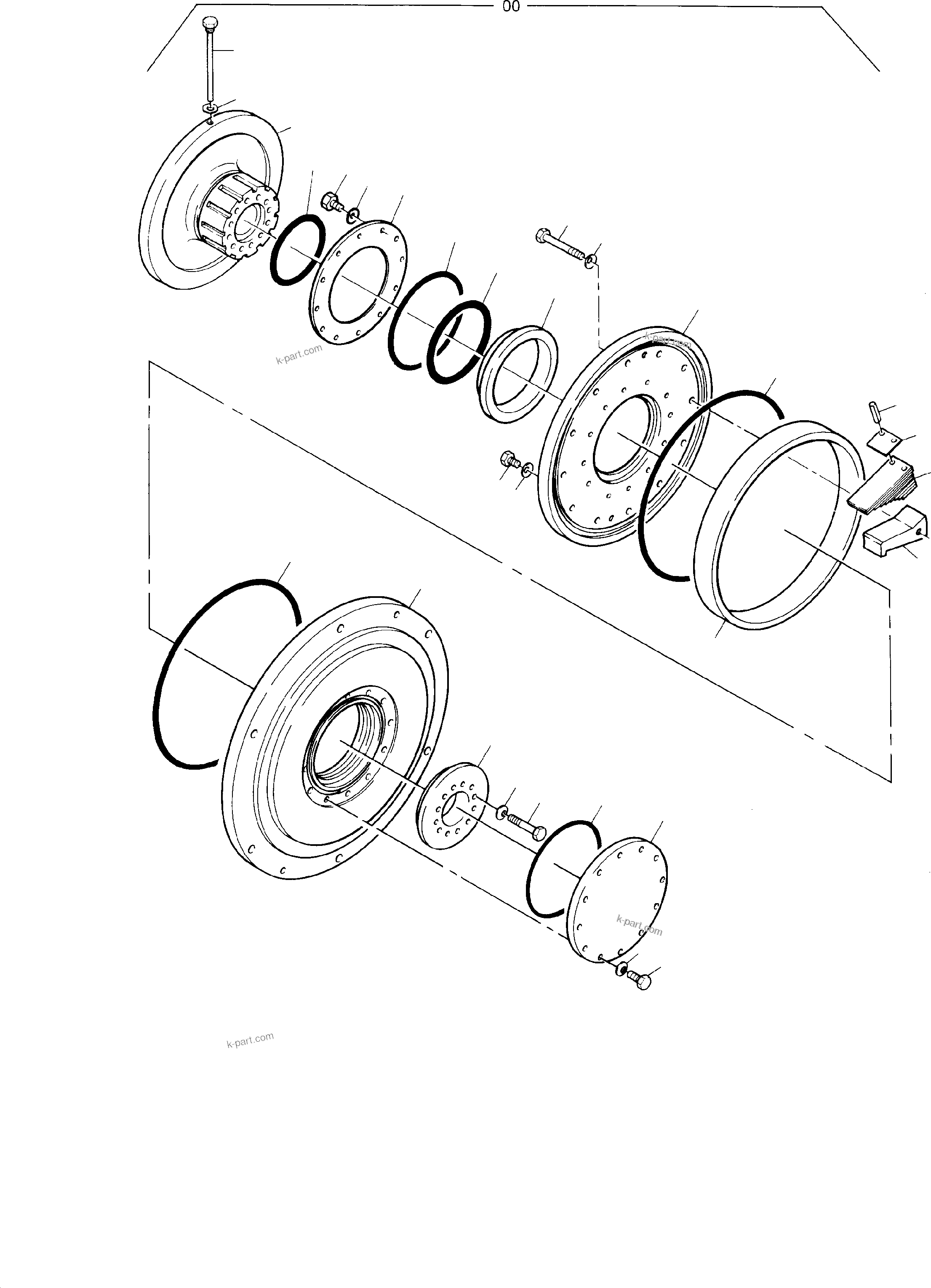 Komatsu parts book diagram for PC5500-6 S/N 15019: COUPLING