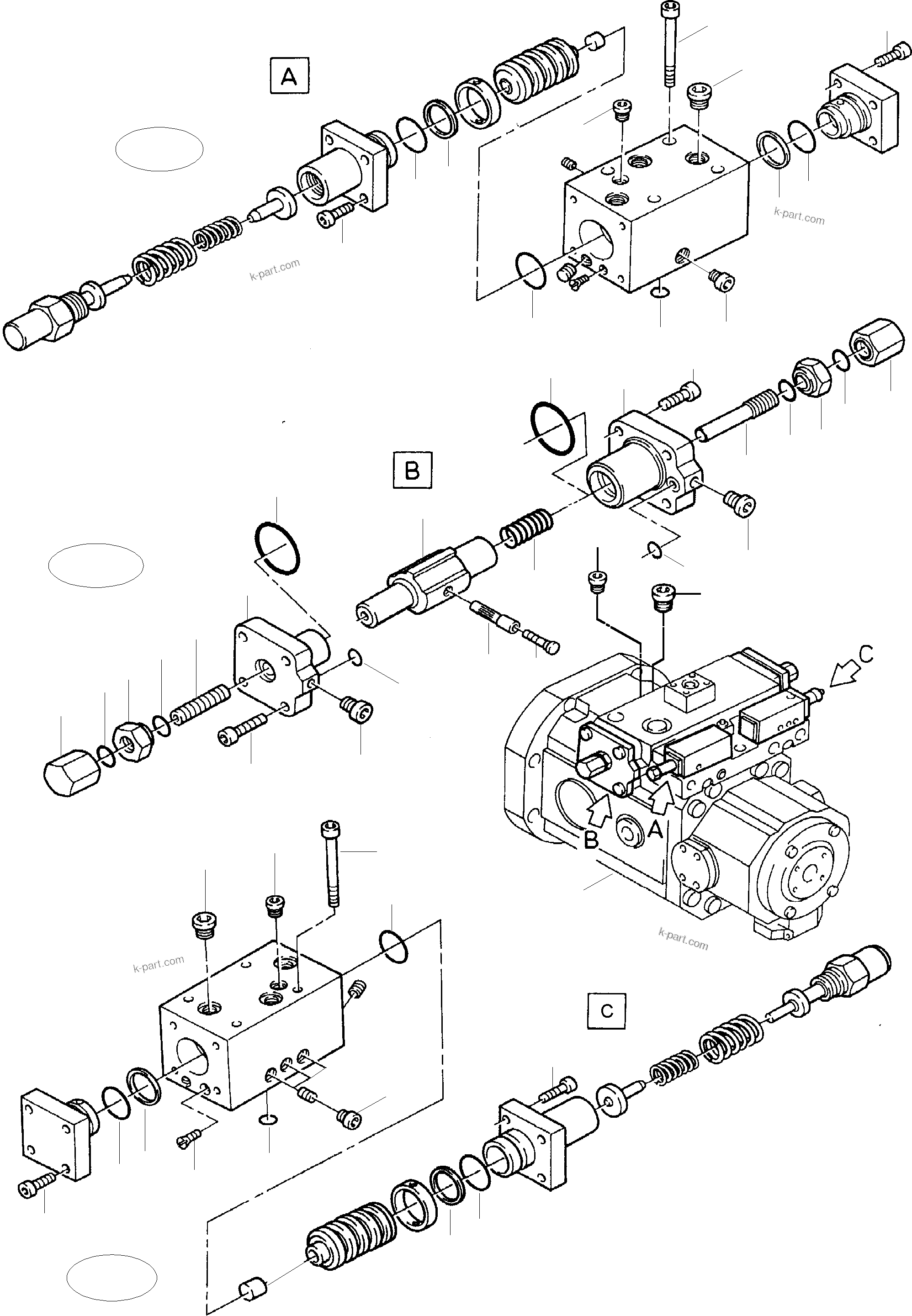 Komatsu parts book diagram for PC5500-6 S/N 15019: HYDRAULIC PUMP