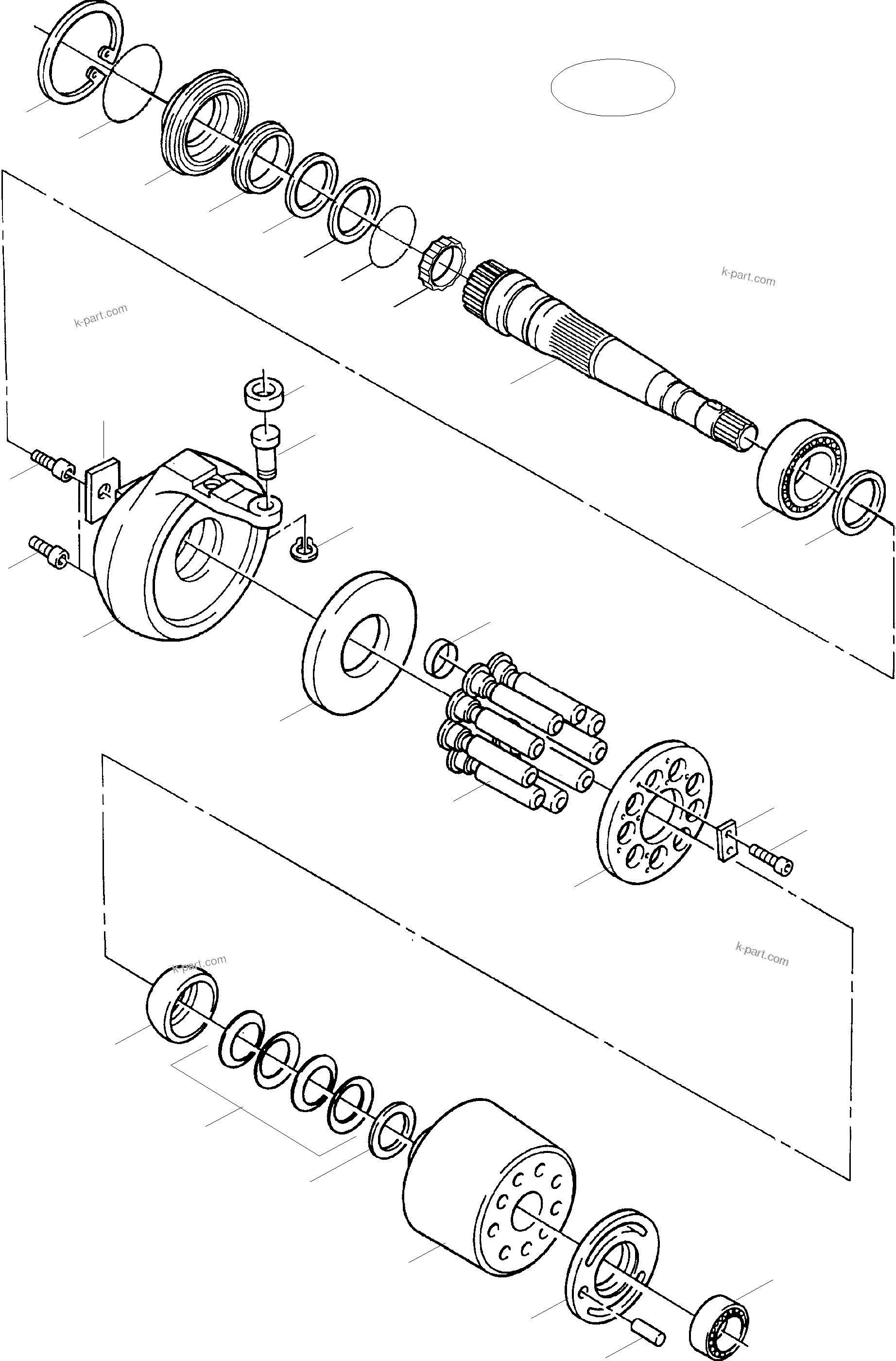 Komatsu parts book diagram for PC5500-6 S/N 15019: HYDRAULIC PUMP