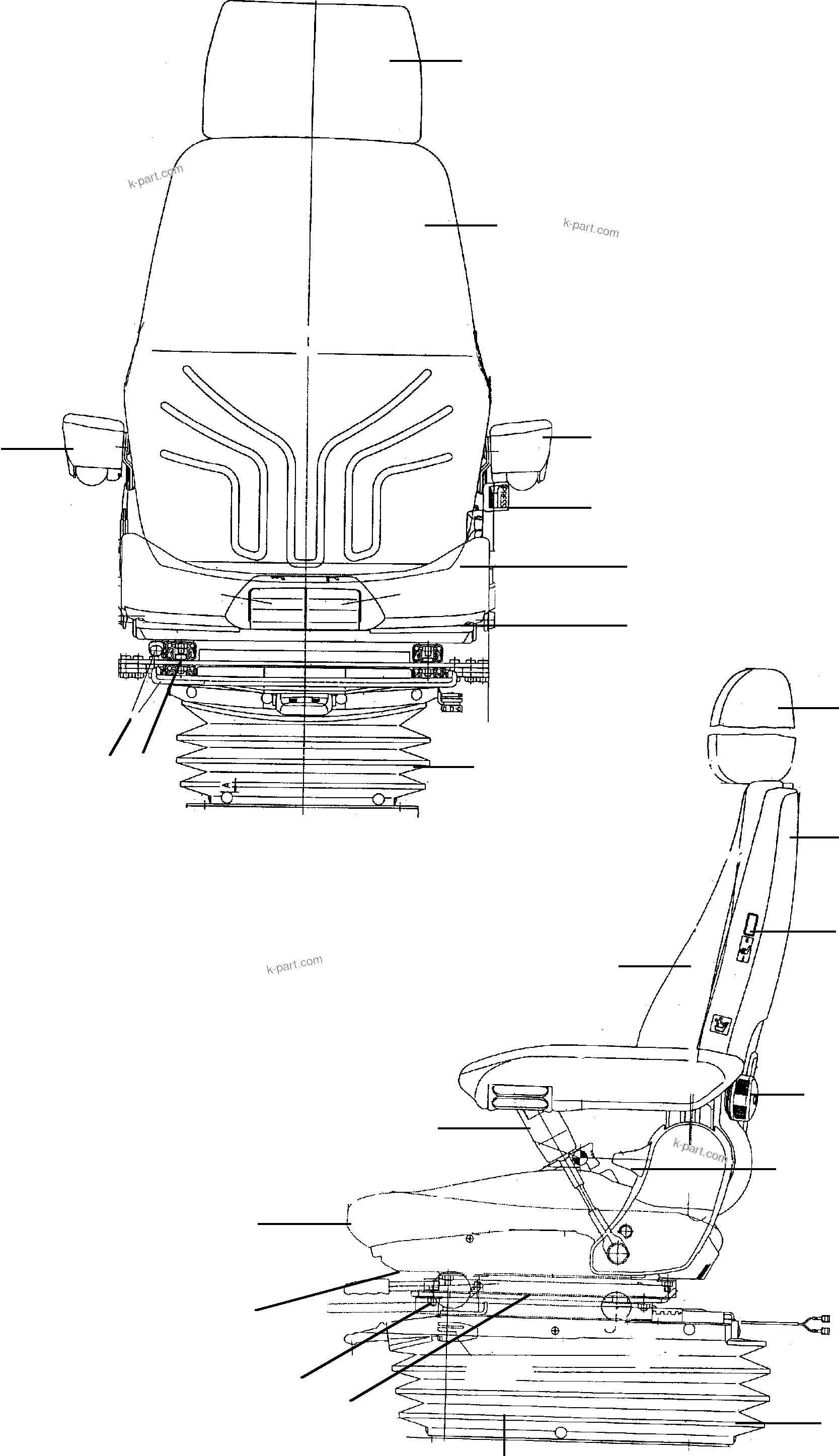 Komatsu parts book diagram for PC5500-6 S/N 15019: OPERATOR'S SEAT