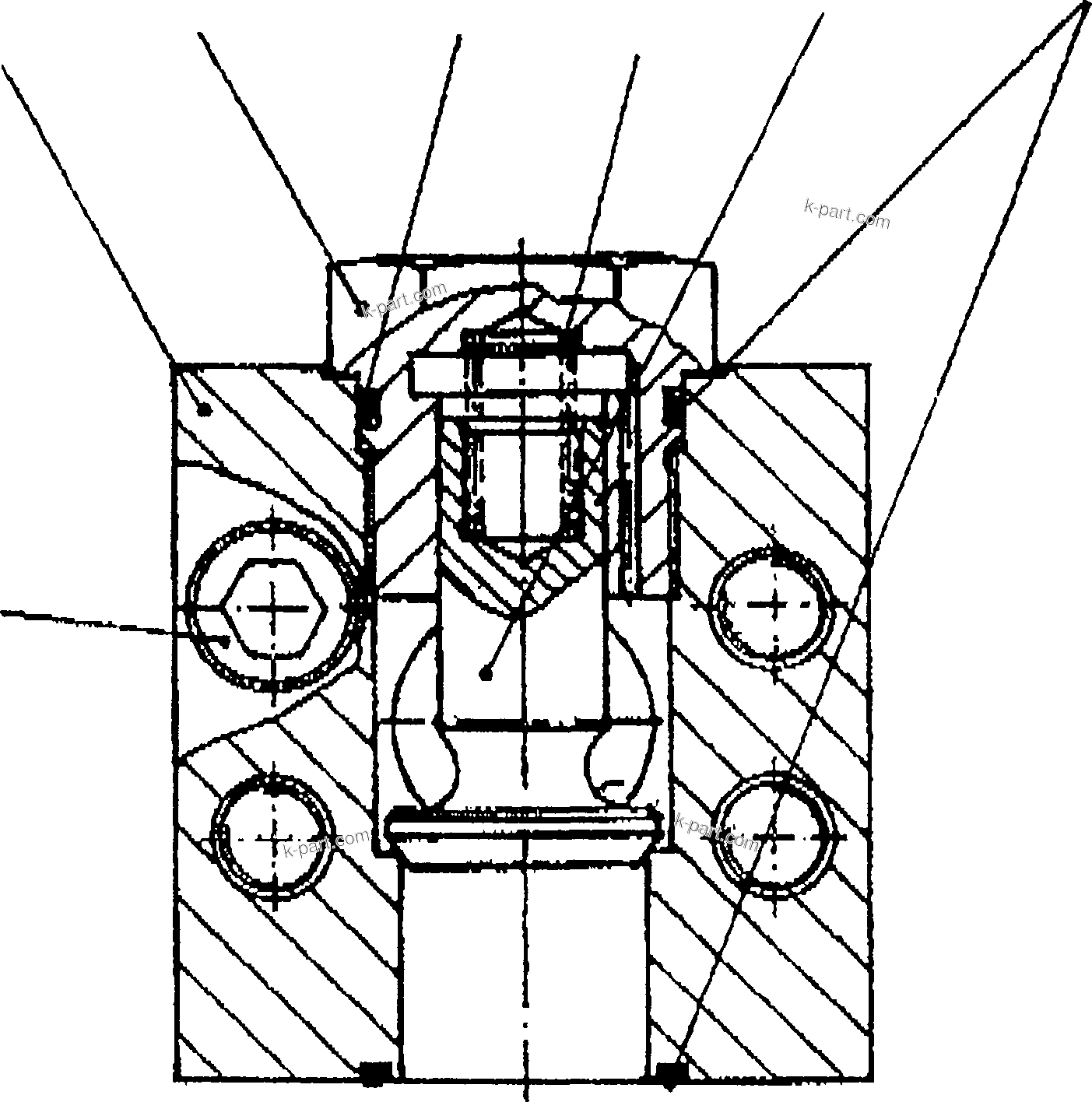 Komatsu parts book diagram for PC5500-6 S/N 15019: VALVE