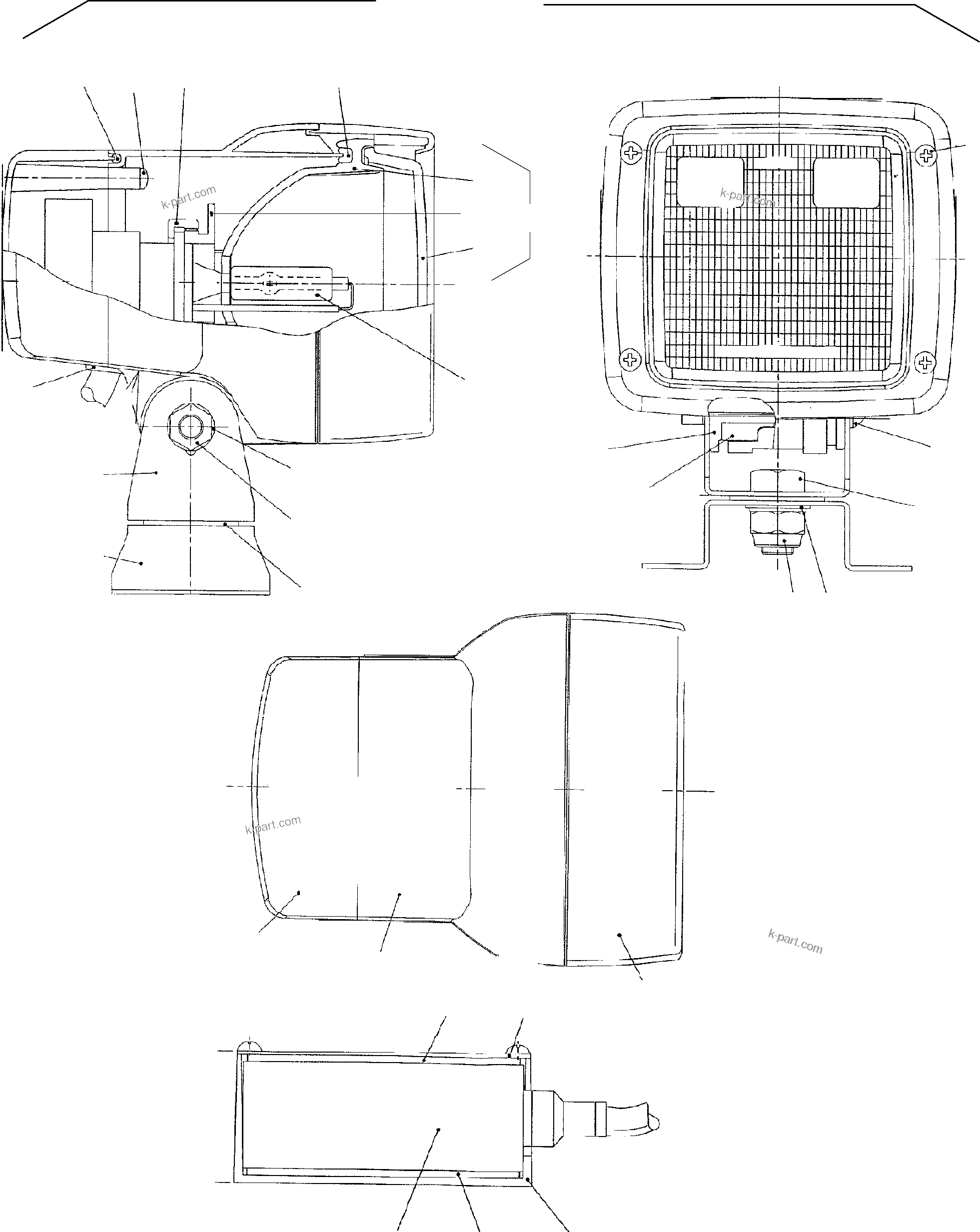 Komatsu parts book diagram for PC5500-6 S/N 15019: HEAD LIGHT