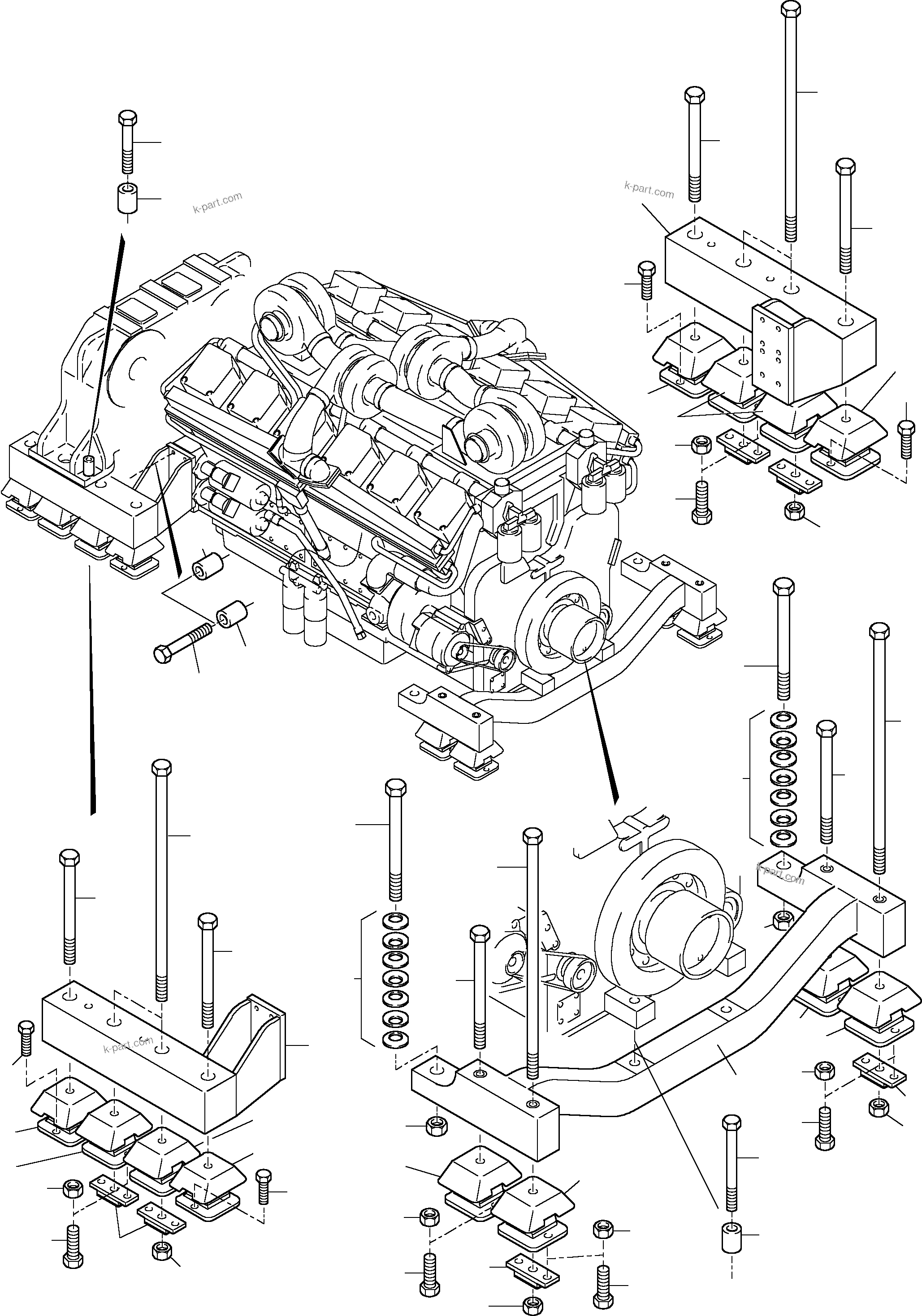 Komatsu parts book diagram for PC5500-6 S/N 15019: DRIVE ASSEMBLY, MOUNTING