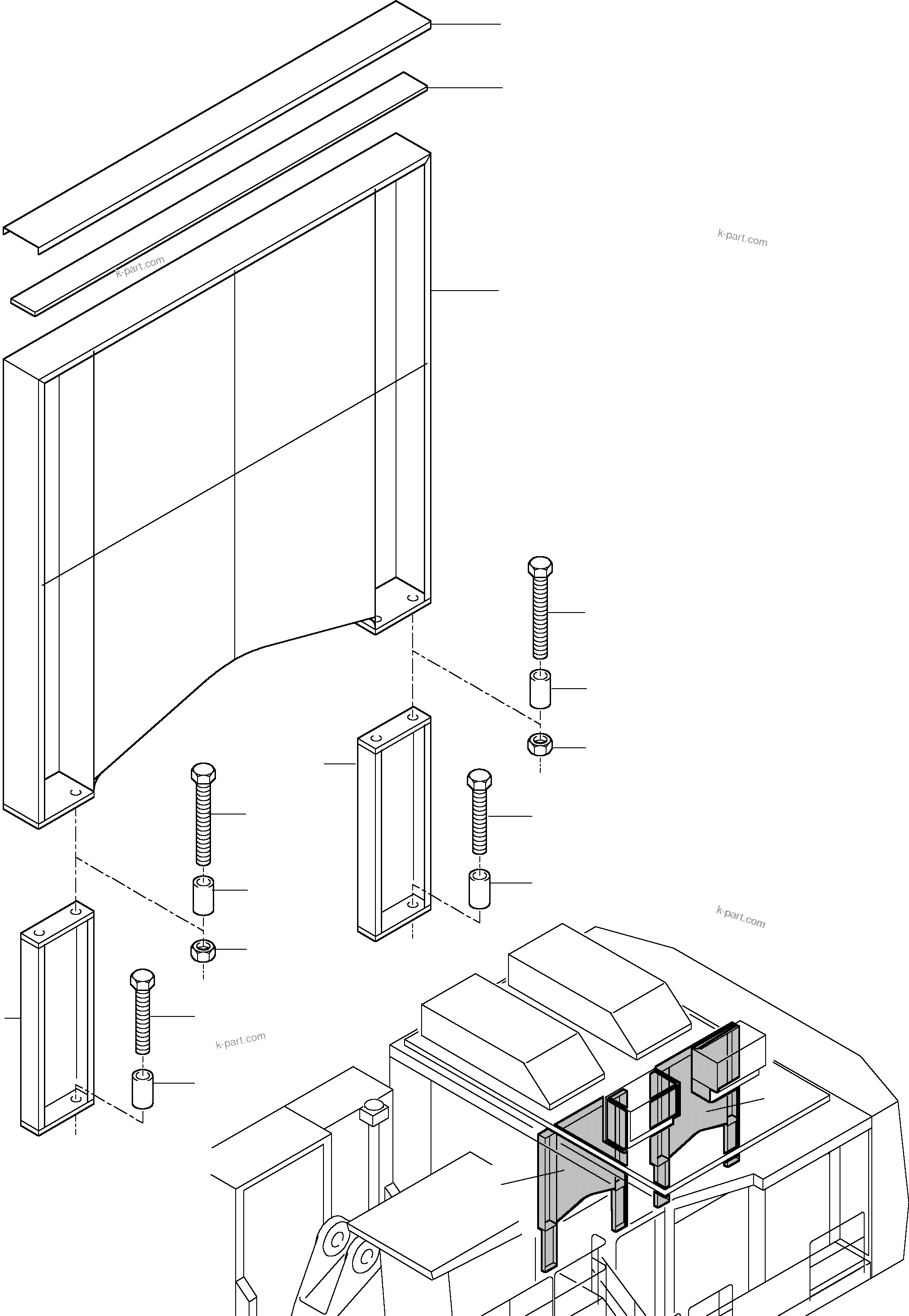 Komatsu parts book diagram for PC5500-6 S/N 15019: FIRE WALL