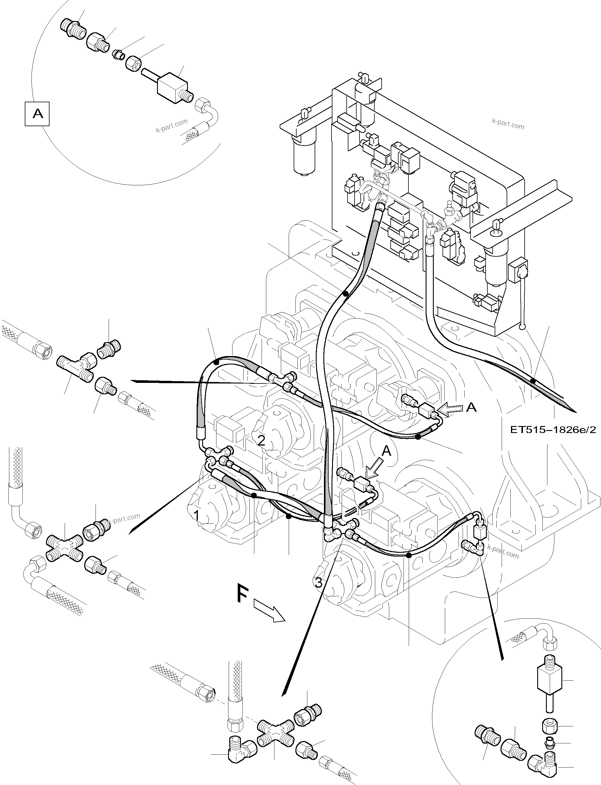 Komatsu parts book diagram for PC5500-6 S/N 15019: MAIN PUMP CONTROL