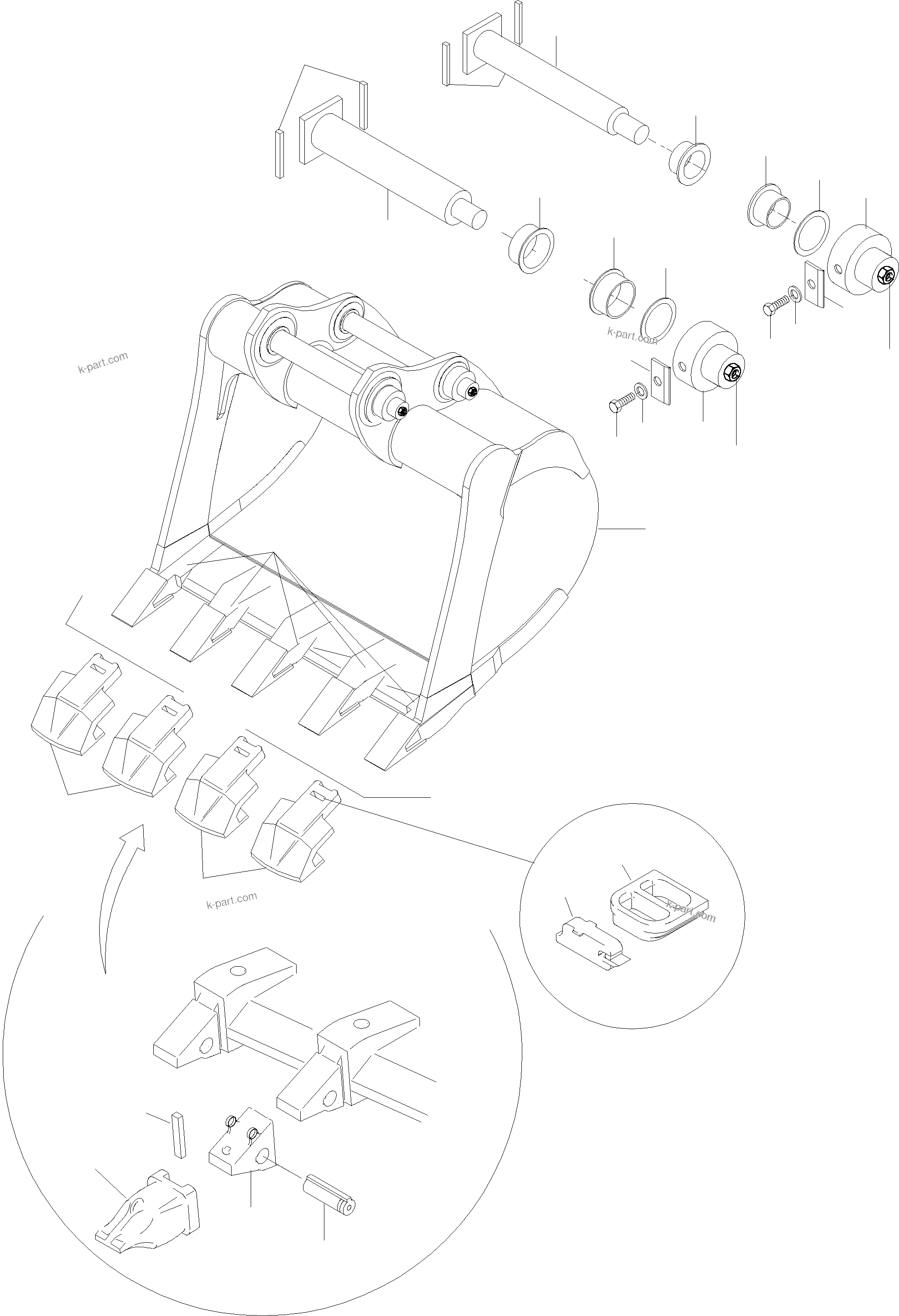 Komatsu parts book diagram for PC5500-6 S/N 15019: BACKHOE 28 CBM