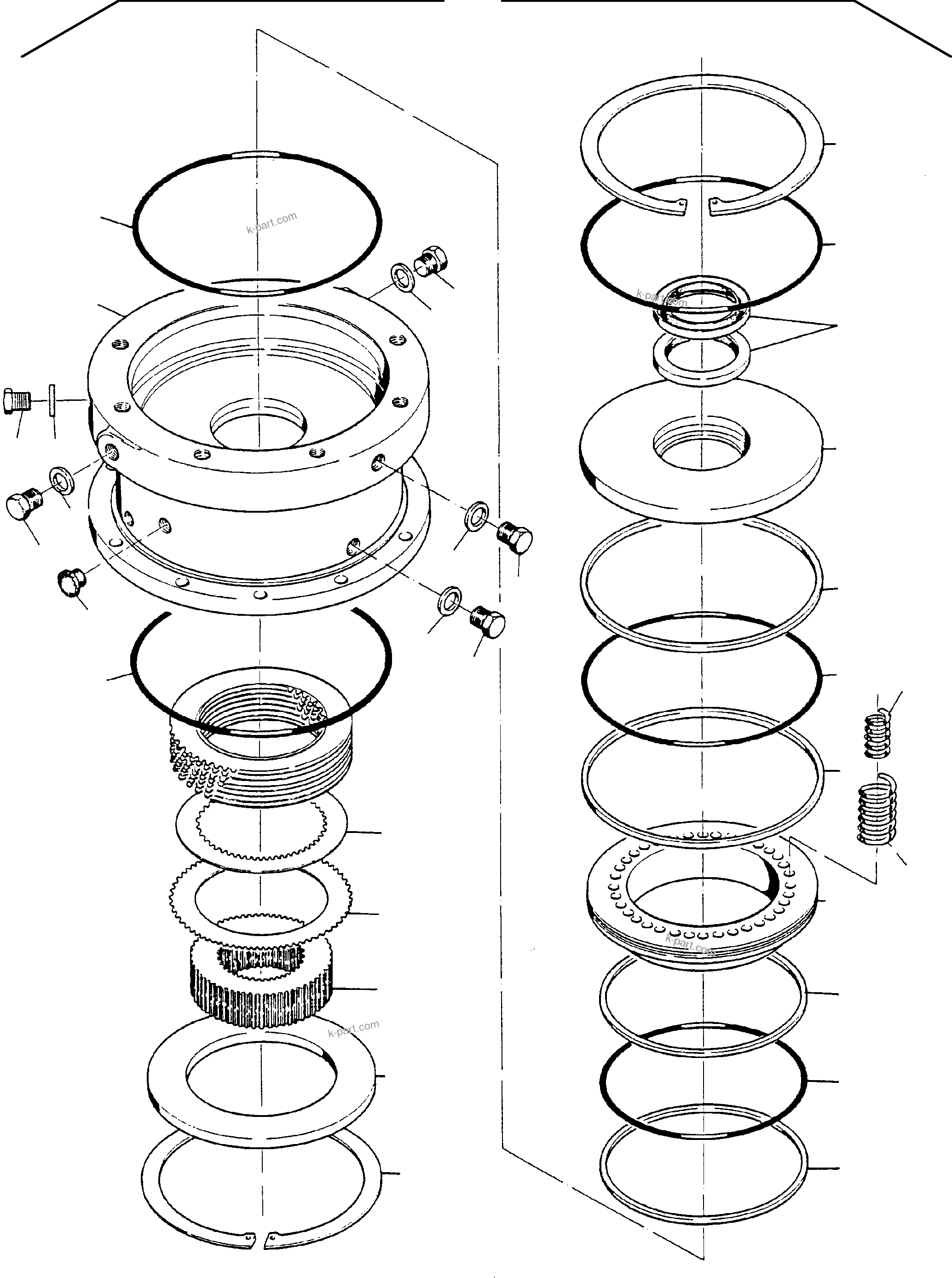 Komatsu parts book diagram for PC5500-6 S/N 15019: BRAKE