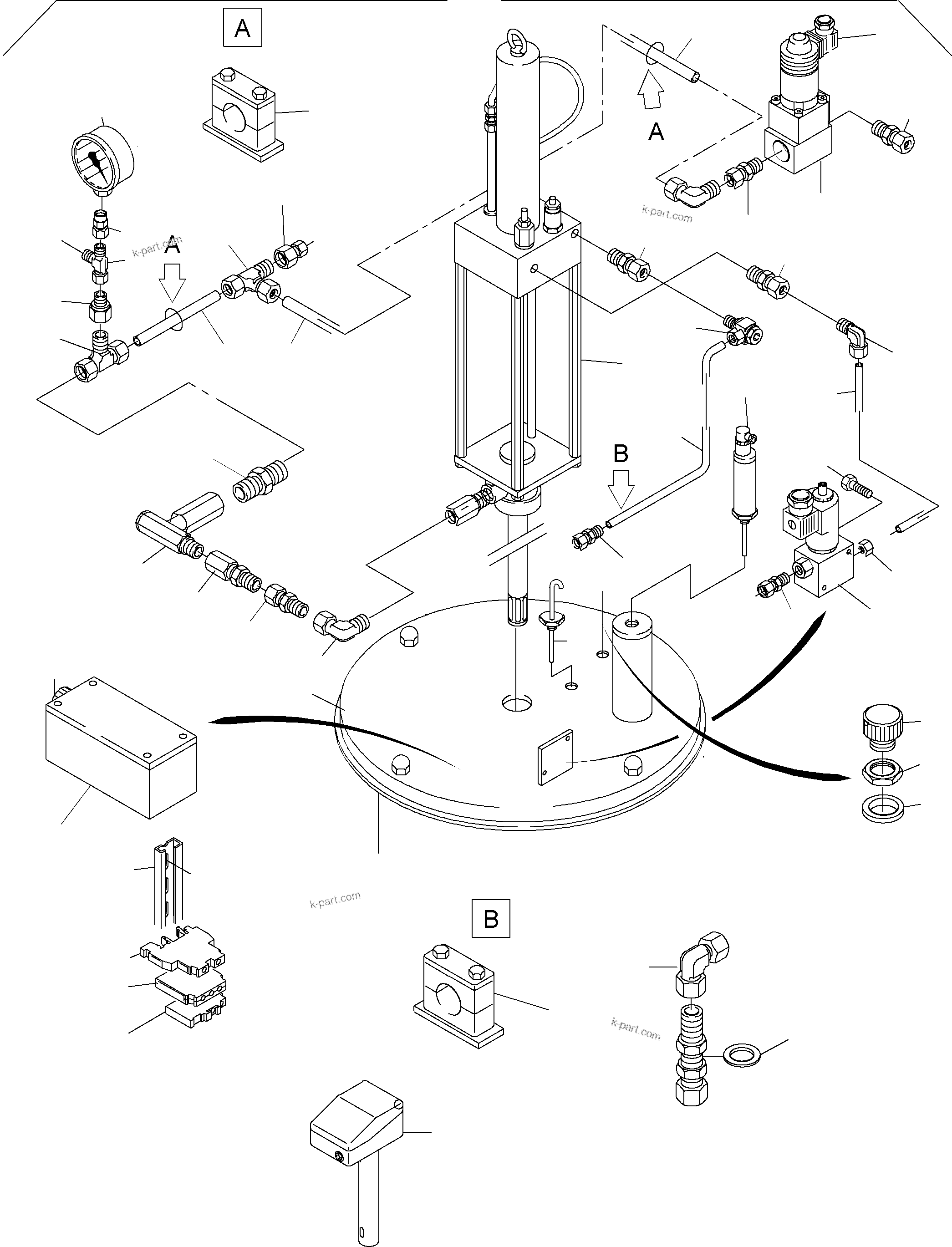 Komatsu parts book diagram for PC5500-6 S/N 15019: LUBE PUMP STATION