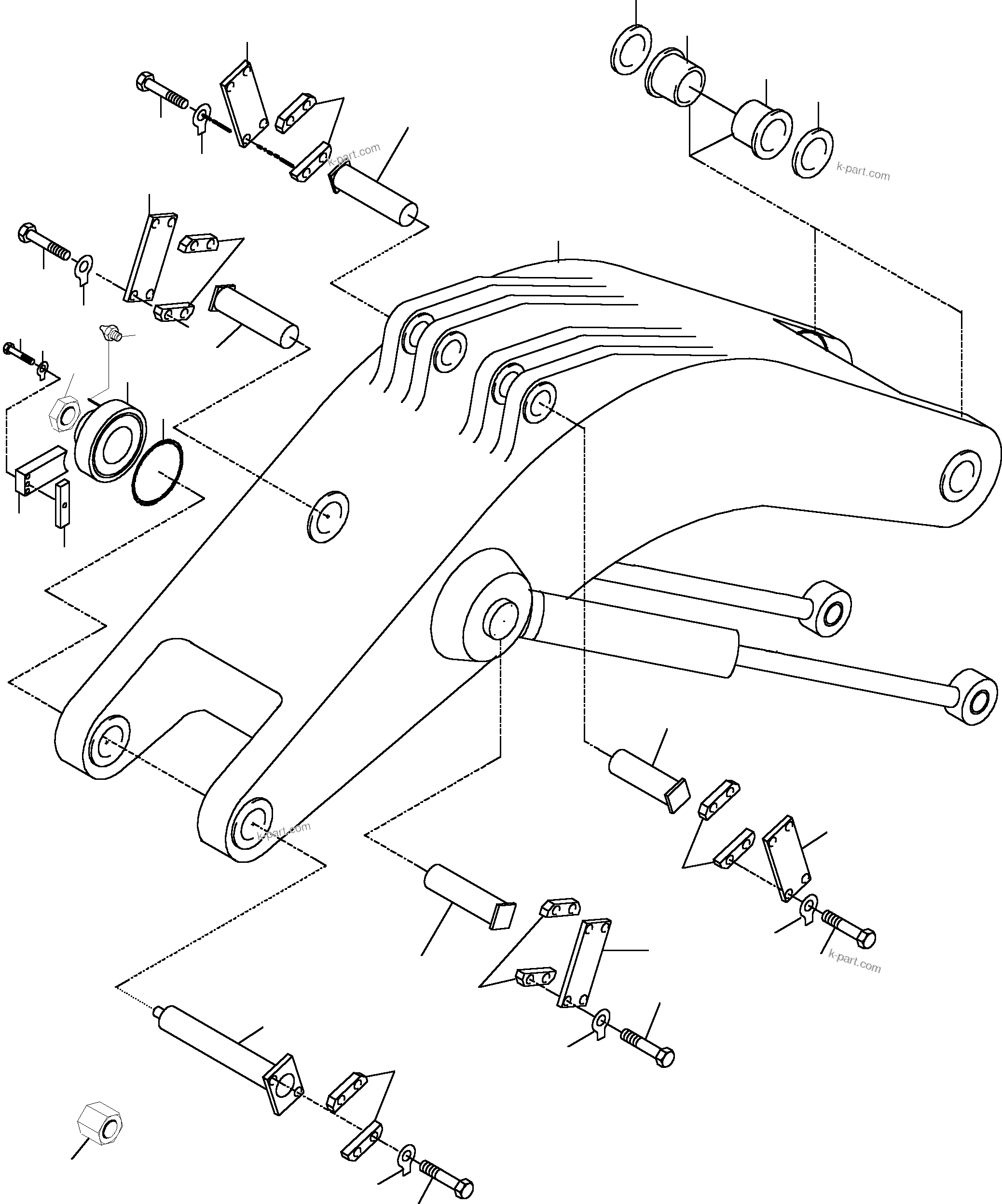 Komatsu parts book diagram for PC5500-6 S/N 15019: BACKHOE  BOOM