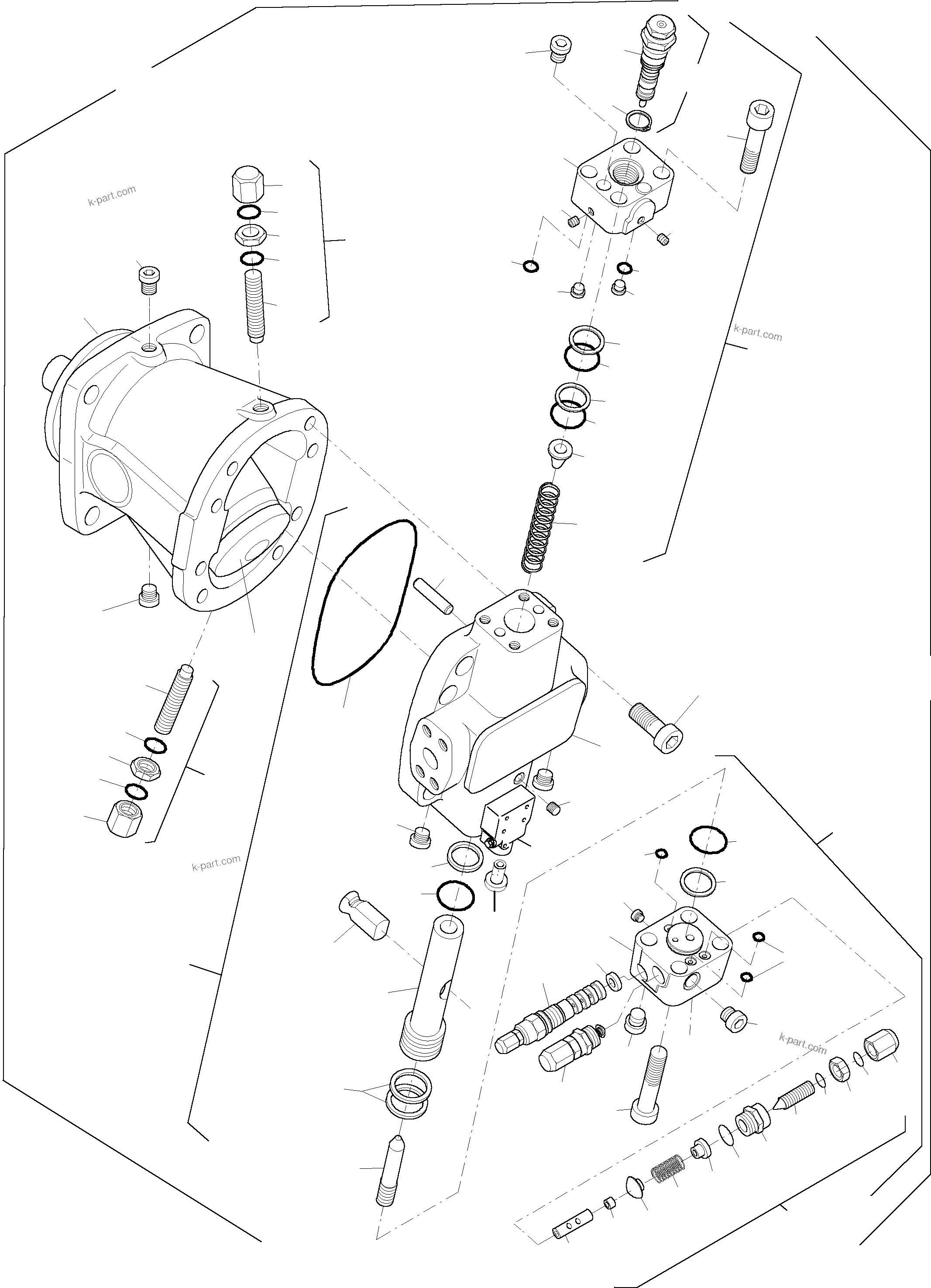 Komatsu parts book diagram for PC5500-6 S/N 15019: HYDRAULIC MOTOR